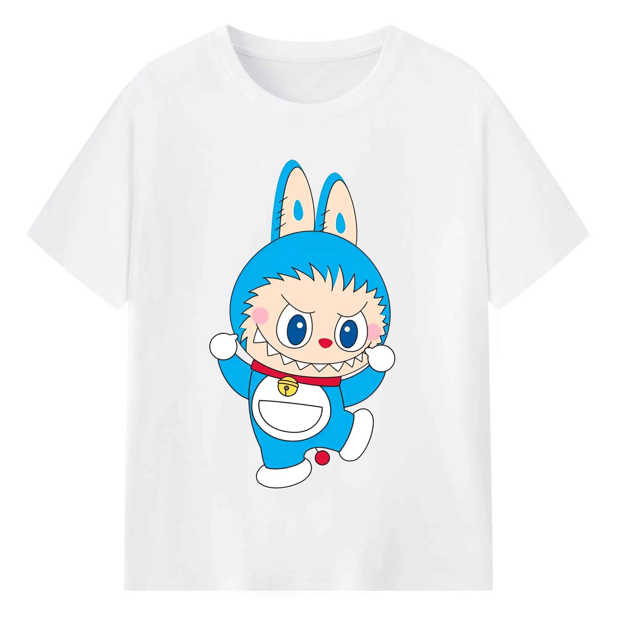 ドラえもん ×ラブブコラボ - 綿100％ 半袖Tシャツ ・ フロントプリント ・ 快適 通気性 ・ 日常使い 散歩 スポーツ用