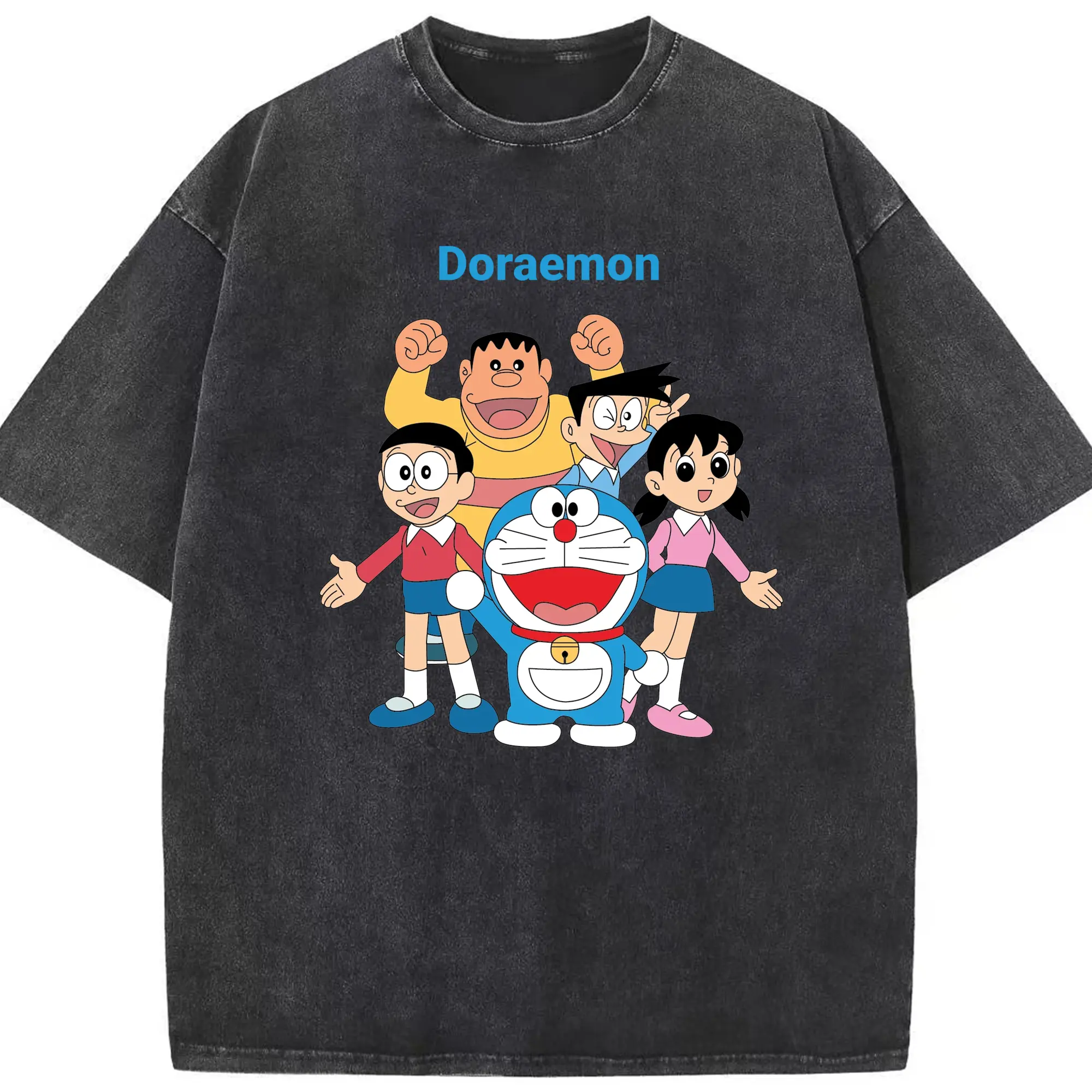 ドラえもん ファミリー限定ドラえもん ファミリー限定 - 綿100％ ヴィンテージ風 半袖Tシャツ ・ フロントプリント ・ 柔らか肌触り ・ 通気性 快適 ・ スポーツ カジュアル 外出用