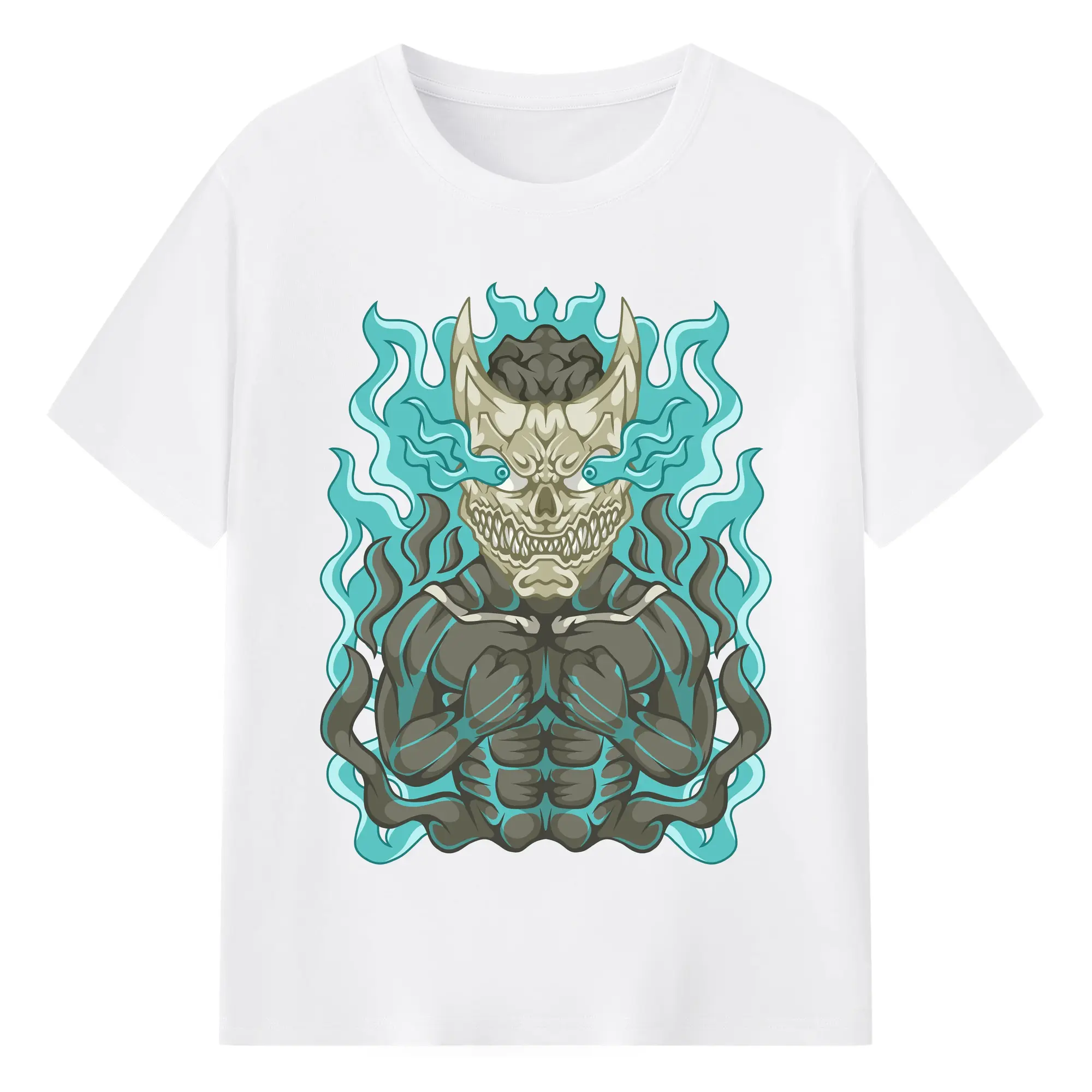 怪獣8号 クールデザイン - 綿100％ 半袖Tシャツ ・ フロントプリント ・ 快適 通気性 ・ 日常使い 散歩 スポーツ用