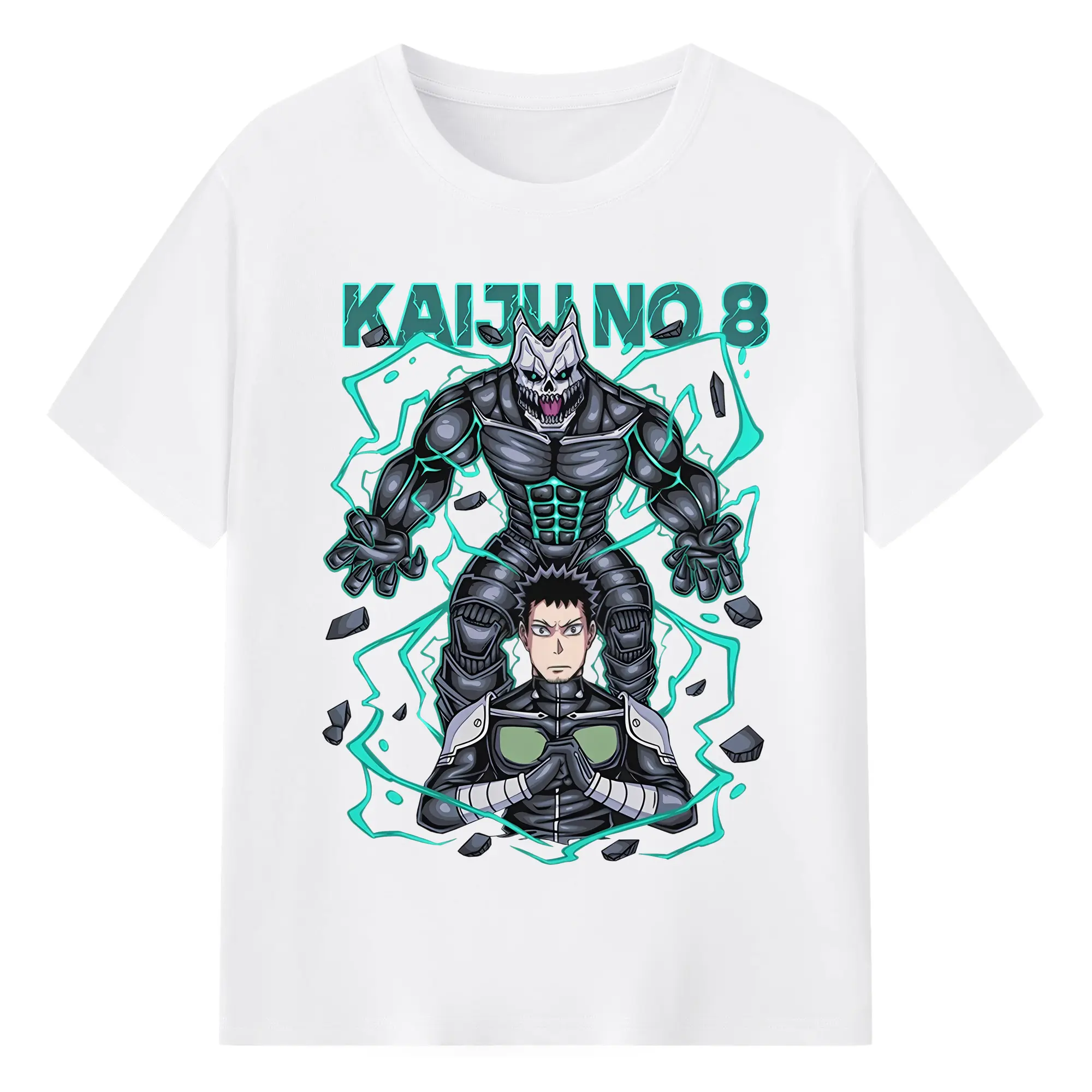 怪獣8号日比野カフカ新作限定 - 綿100％ 半袖Tシャツ ・ フロントプリント ・ 快適 通気性 ・ 日常使い 散歩 スポーツ用