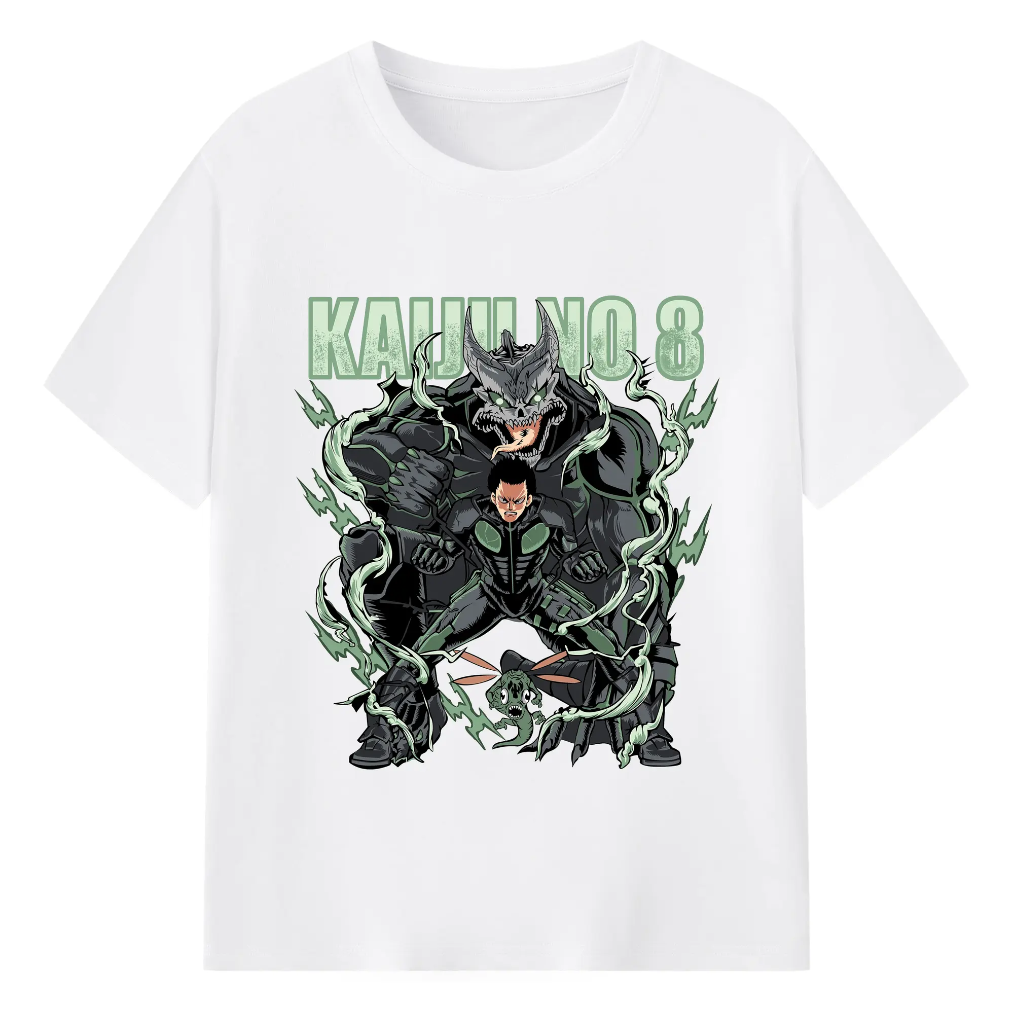 2025怪獣8号 日比野カフカ新作 - 綿100％ 半袖Tシャツ ・ フロントプリント ・ 快適 通気性 ・ 日常使い 散歩 スポーツ用