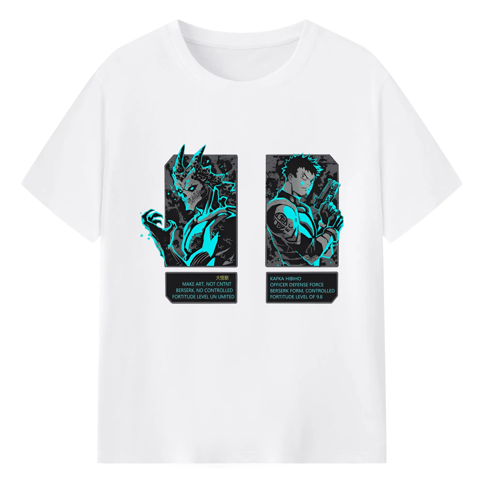 怪獣8号日比野カフカ - 綿100％ 半袖Tシャツ ・ フロントプリント ・ 快適 通気性 ・ 日常使い 散歩 スポーツ用