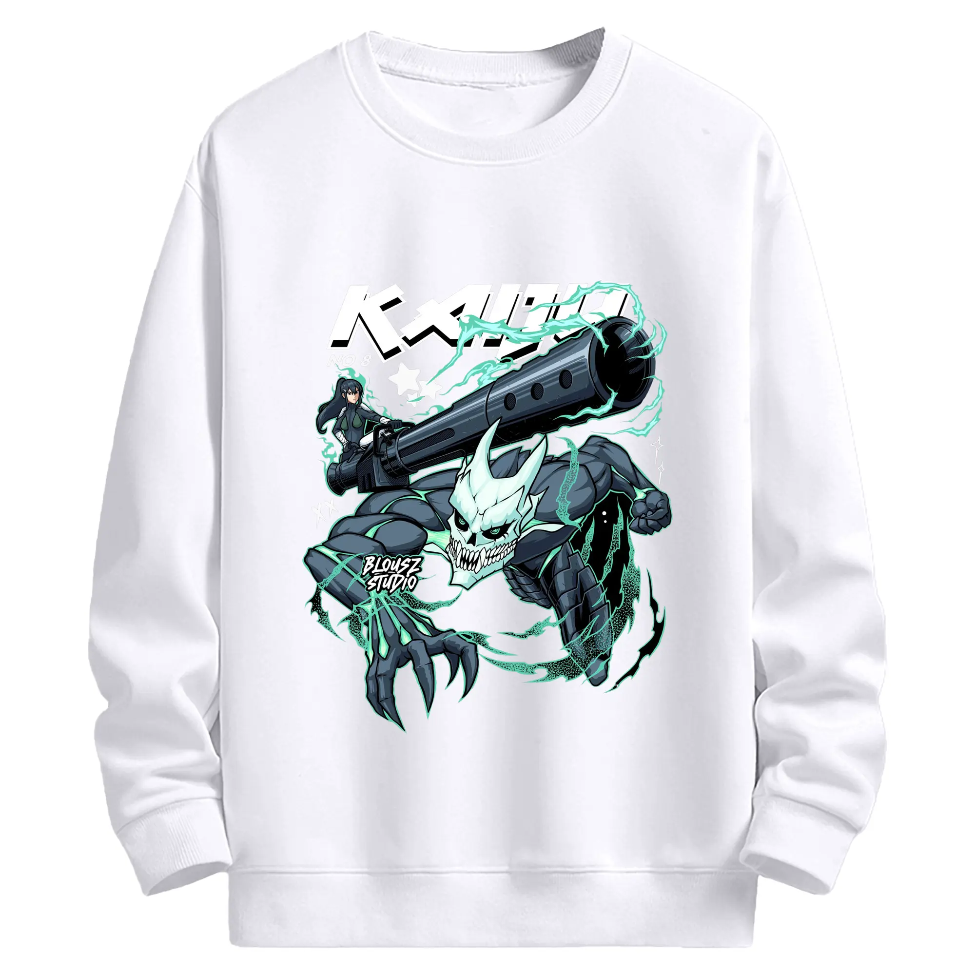 怪獣8号亜白ミナ - 高品質 クルーネック スウェット ・ コットン59％ ポリエステル41％ ・ ユニセックス 長袖 トレーナー ・ カジュアル デイリー スポーツ 散歩用