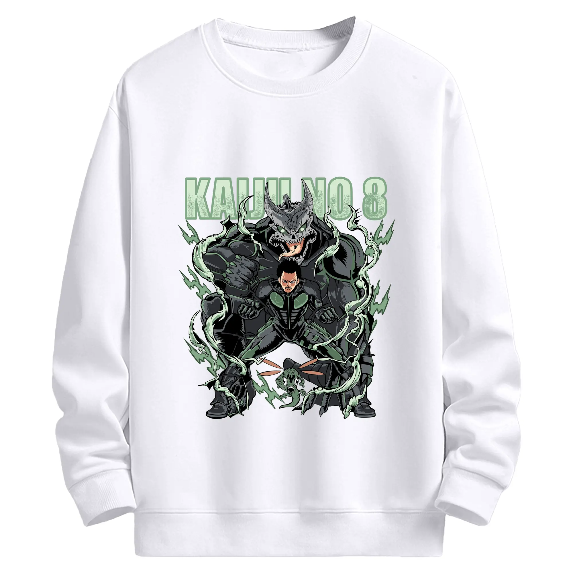 2025怪獣8号 日比野カフカ新作 - 高品質 クルーネック スウェット ・ コットン59％ ポリエステル41％ ・ ユニセックス 長袖 トレーナー ・ カジュアル デイリー スポーツ 散歩用