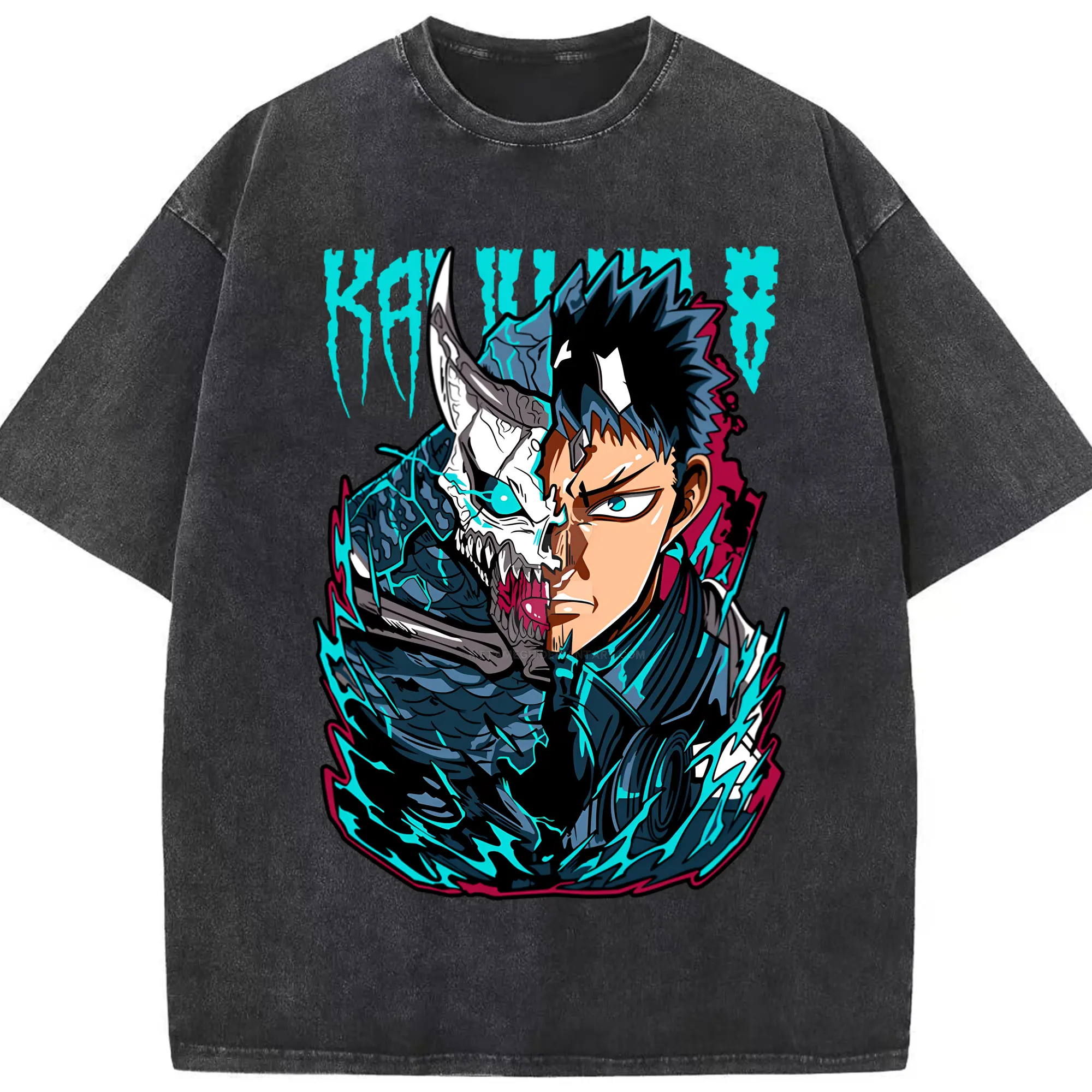 怪獣8号日比野カフカ新作 - 綿100％ ヴィンテージ風 半袖Tシャツ ・ フロントプリント ・ 柔らか肌触り ・ 通気性 快適 ・ スポーツ カジュアル 外出用