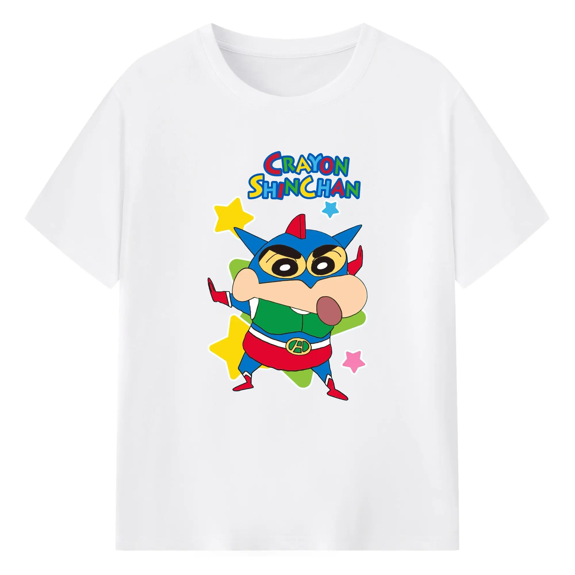 クレヨンしんちゃん アクション仮面 特別限定 - 綿100％ 半袖Tシャツ ・ フロントプリント ・ 快適 通気性 ・ 日常使い 散歩 スポーツ用