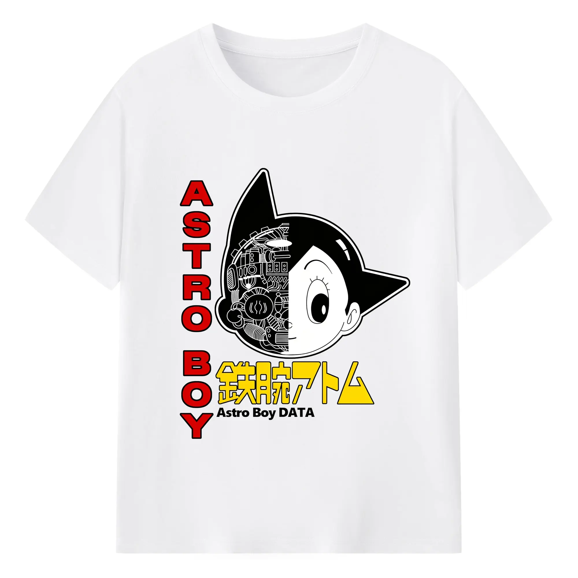 手塚治虫の名作「鉄腕アトム 」 - 綿100％ 半袖Tシャツ ・ フロントプリント ・ 快適 通気性 ・ 日常使い 散歩 スポーツ用