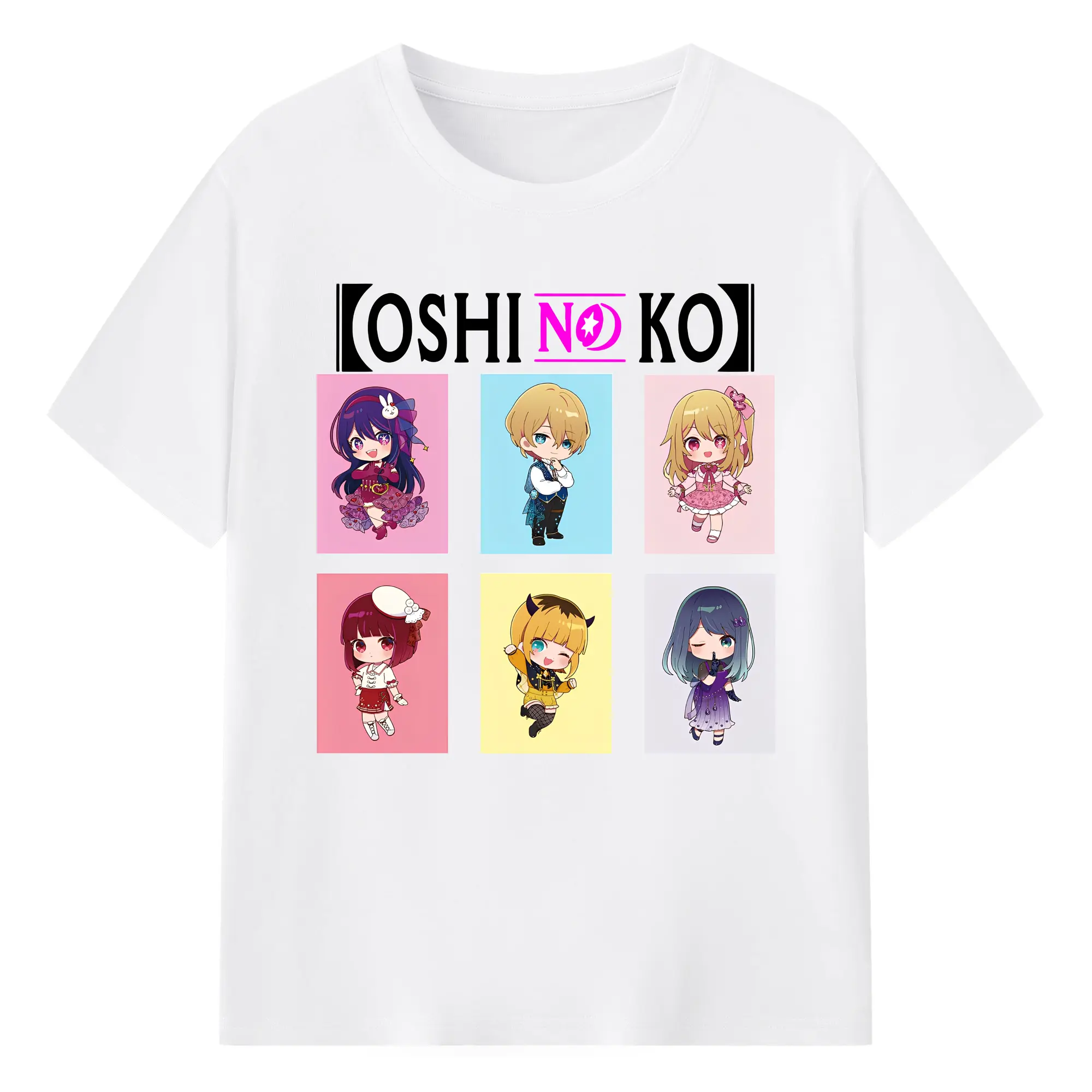 新作推しの子主人公チーム限定 - 綿100％ 半袖Tシャツ ・ フロントプリント ・ 快適 通気性 ・ 日常使い 散歩 スポーツ用