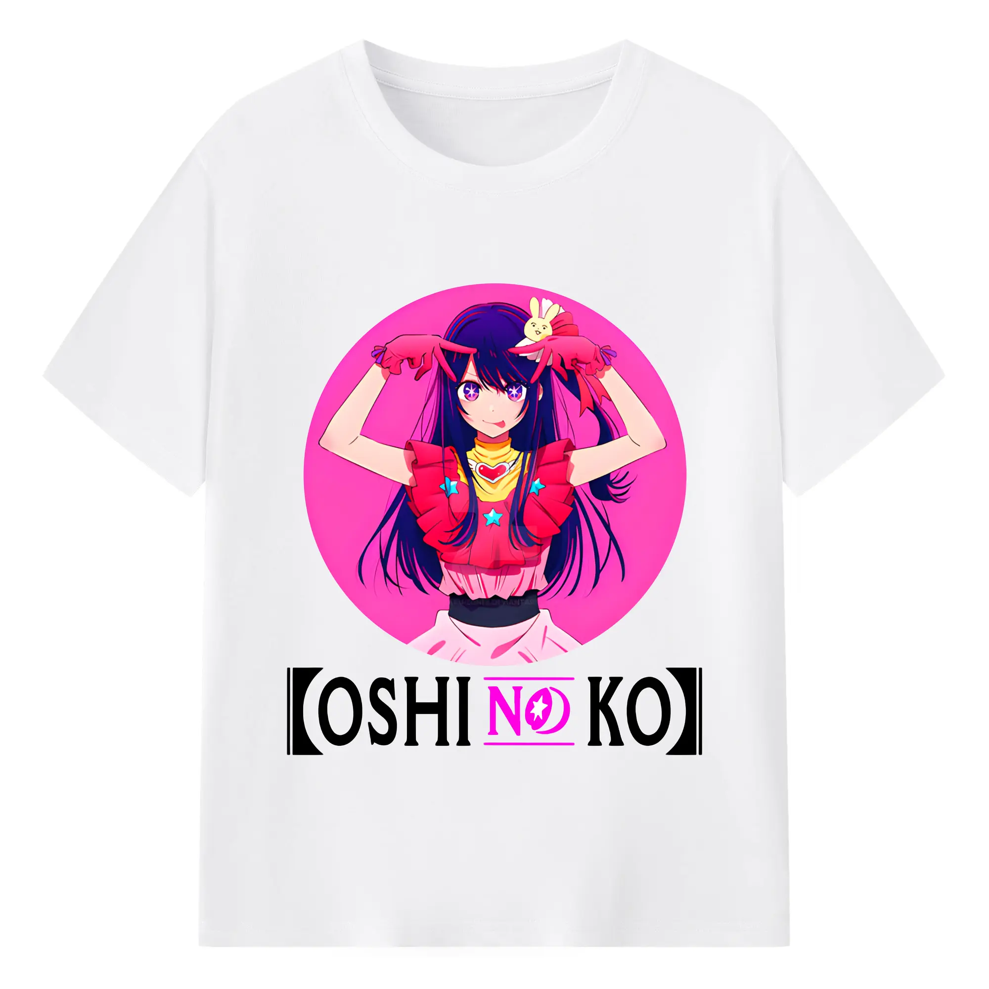 2025推しの子星野アイ限定 - 綿100％ 半袖Tシャツ ・ フロントプリント ・ 快適 通気性 ・ 日常使い 散歩 スポーツ用