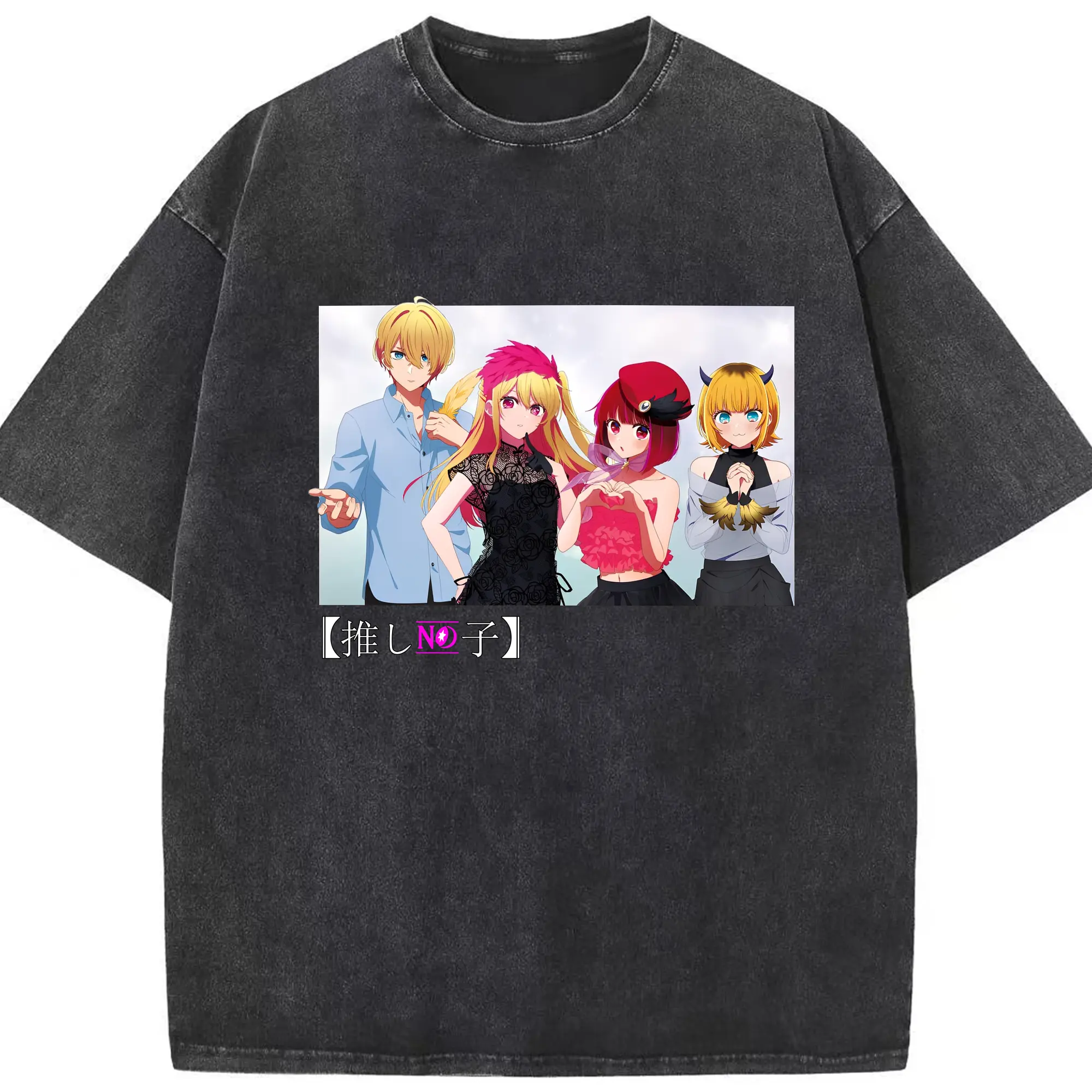 新作推しの子星野アイ アクア星野ルビーMEMちょ有馬かな - 綿100％ ヴィンテージ風 半袖Tシャツ ・ フロントプリント ・ 柔らか肌触り ・ 通気性 快適 ・ スポーツ カジュアル 外出用