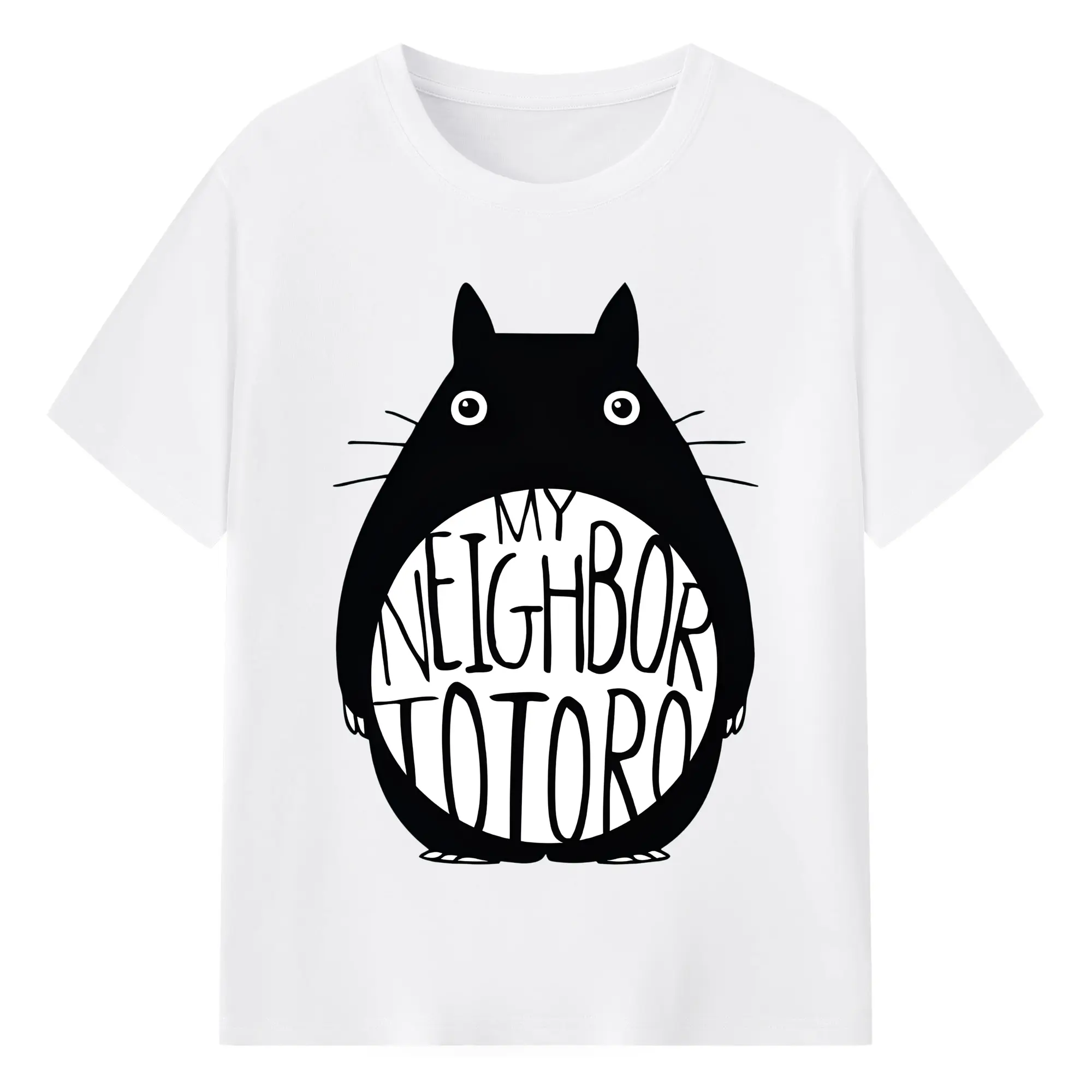 2025年新作宮崎駿となりのトトロ - 綿100％ 半袖Tシャツ ・ フロントプリント ・ 快適 通気性 ・ 日常使い 散歩 スポーツ用