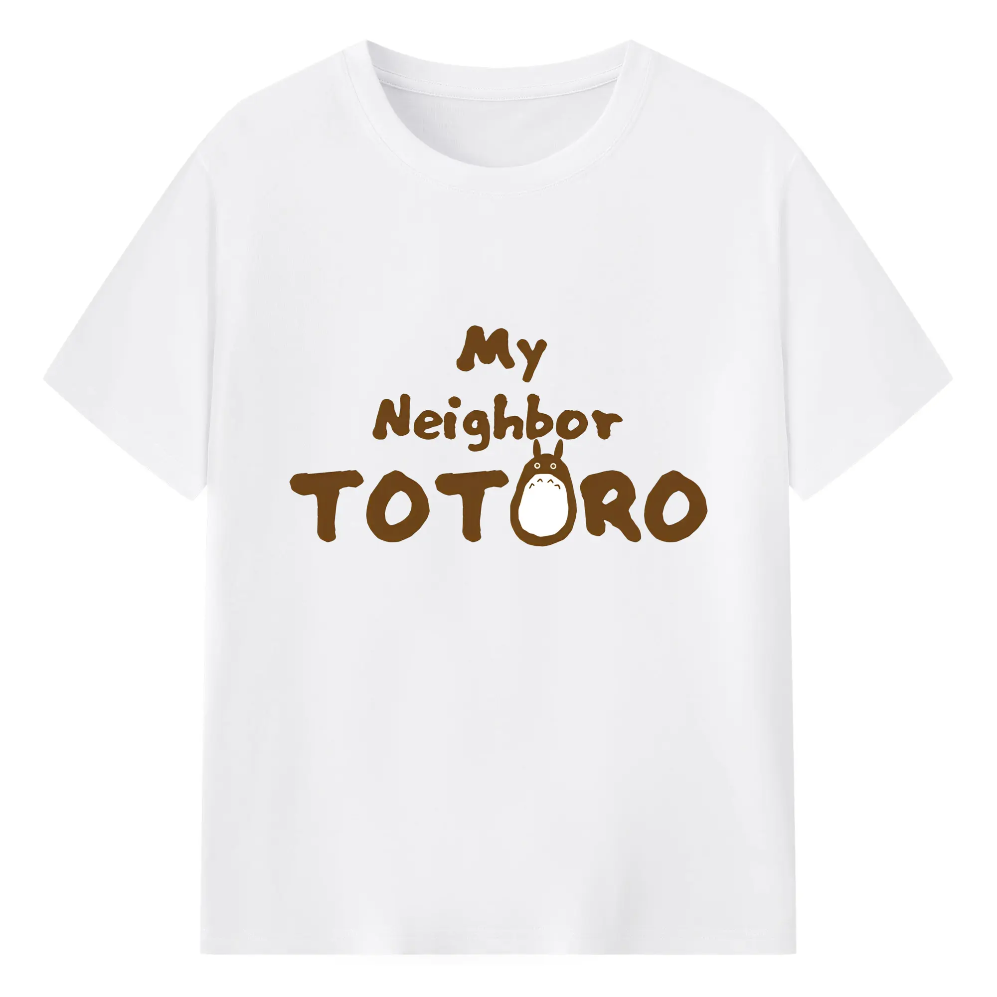 となりのトトロミニマルロゴ - 綿100％ 半袖Tシャツ ・ フロントプリント ・ 快適 通気性 ・ 日常使い 散歩 スポーツ用