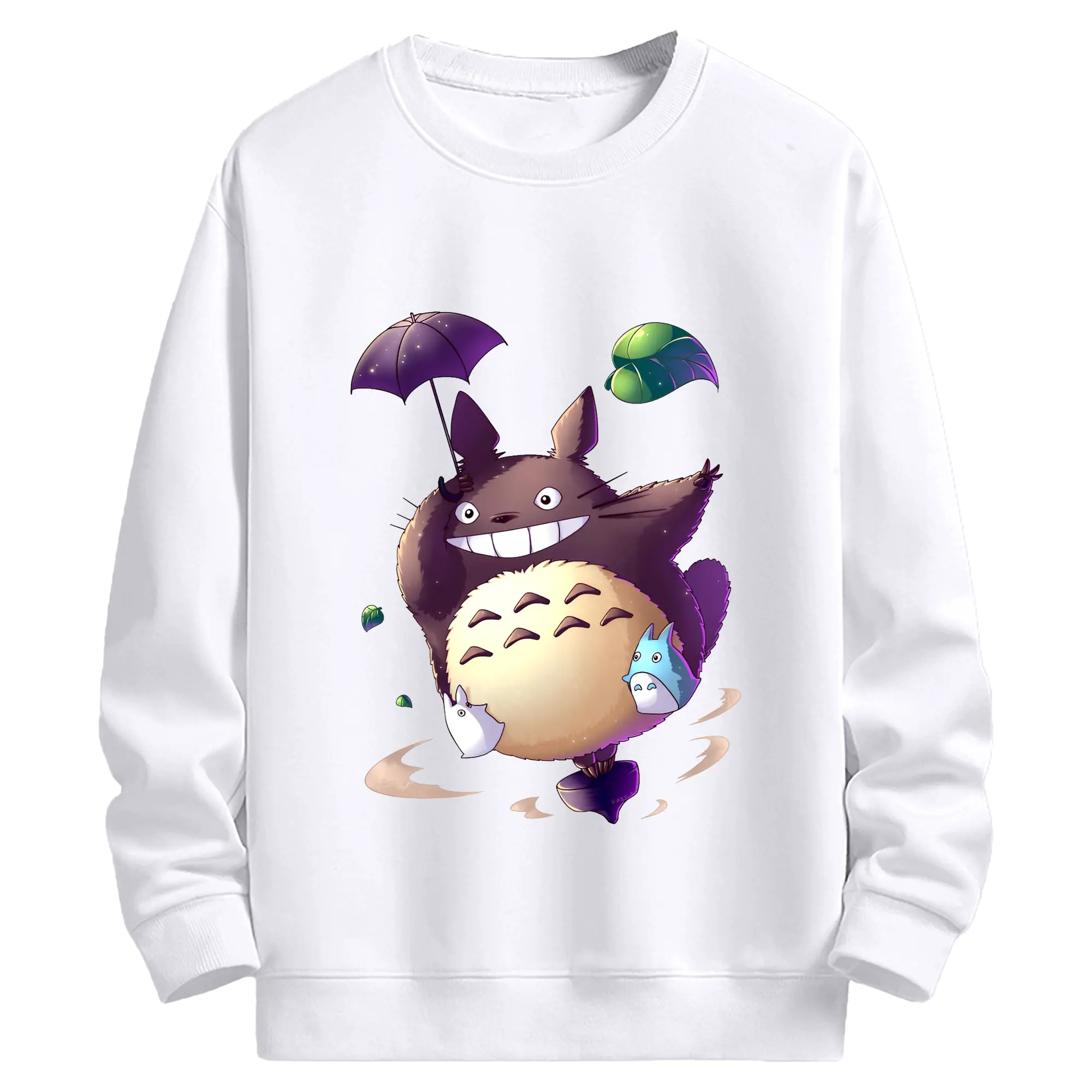 トトロ 飛翔キャラクター - 高品質 クルーネック スウェット ・ コットン59％ ポリエステル41％ ・ ユニセックス 長袖 トレーナー ・ カジュアル デイリー スポーツ 散歩用