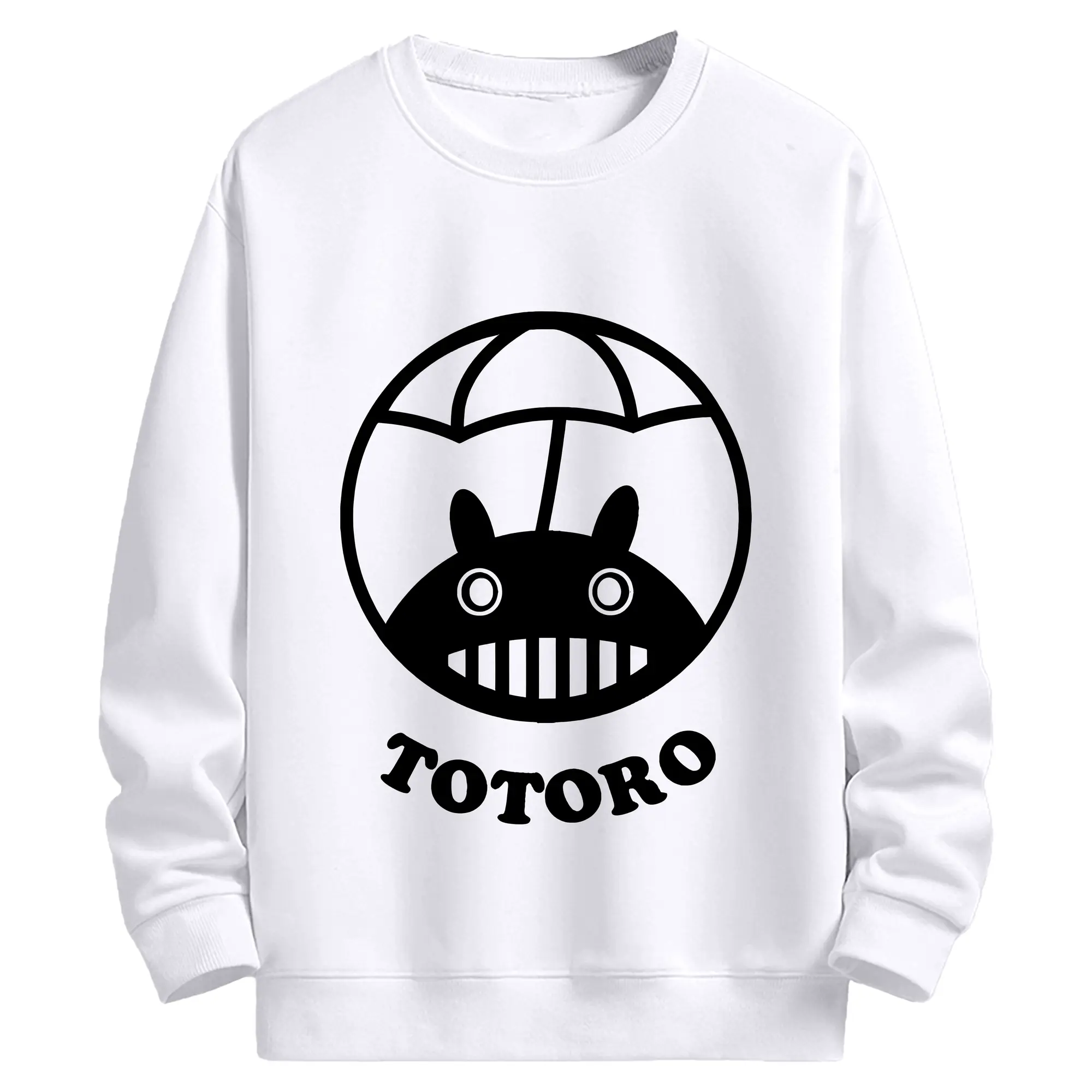 2025年新作 シンプル トトロ - 高品質 クルーネック スウェット ・ コットン59％ ポリエステル41％ ・ ユニセックス 長袖 トレーナー ・ カジュアル デイリー スポーツ 散歩用