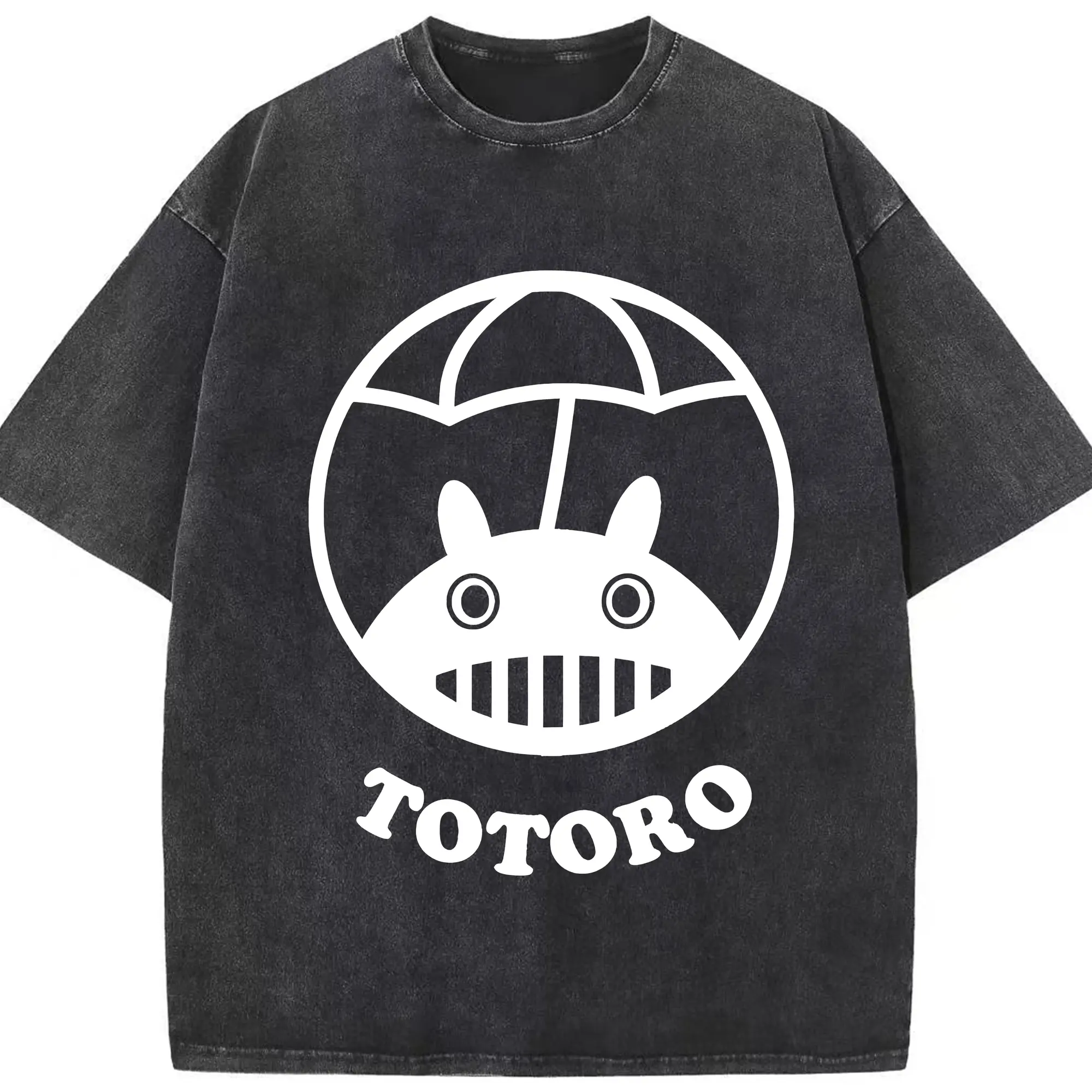 2025年新作 シンプル トトロ - 綿100％ ヴィンテージ風 半袖Tシャツ ・ フロントプリント ・ 柔らか肌触り ・ 通気性 快適 ・ スポーツ カジュアル 外出用