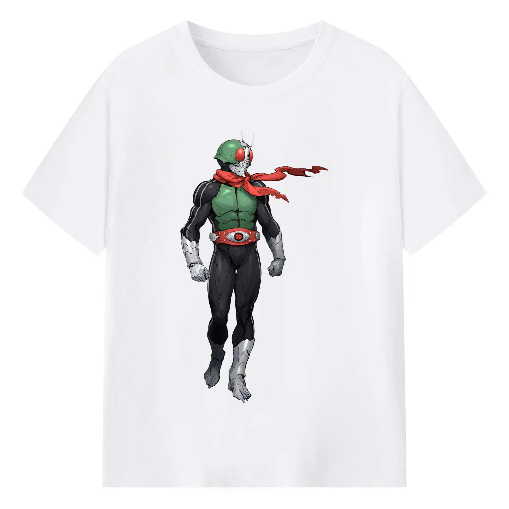 初代「仮面ライダー」／Kamen Rider 1 - 綿100％ 半袖Tシャツ ・ フロントプリント ・ 快適 通気性 ・ 日常使い 散歩 スポーツ用