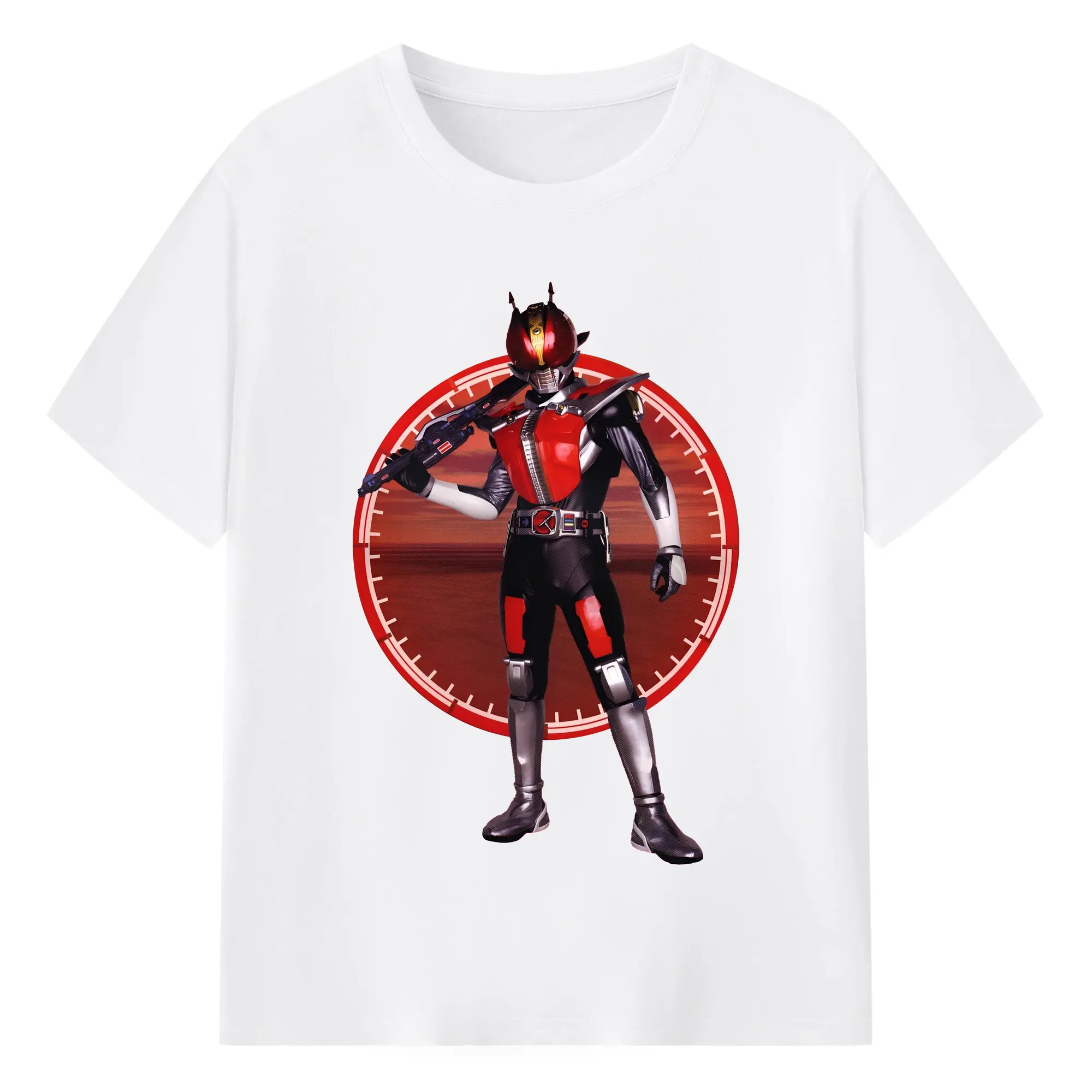 仮面ライダー電王 - 綿100％ 半袖Tシャツ ・ フロントプリント ・ 快適 通気性 ・ 日常使い 散歩 スポーツ用