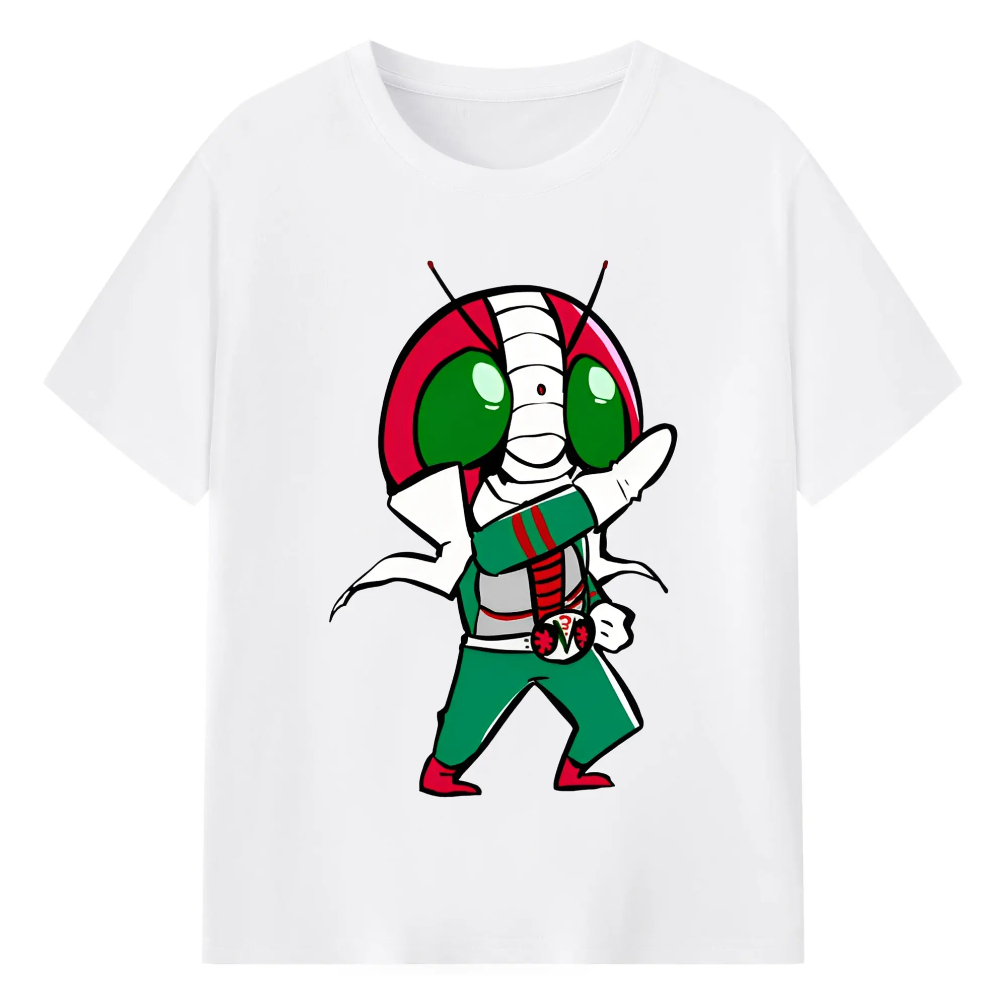 仮面ライダーV3 - 綿100％ 半袖Tシャツ ・ フロントプリント ・ 快適 通気性 ・ 日常使い 散歩 スポーツ用
