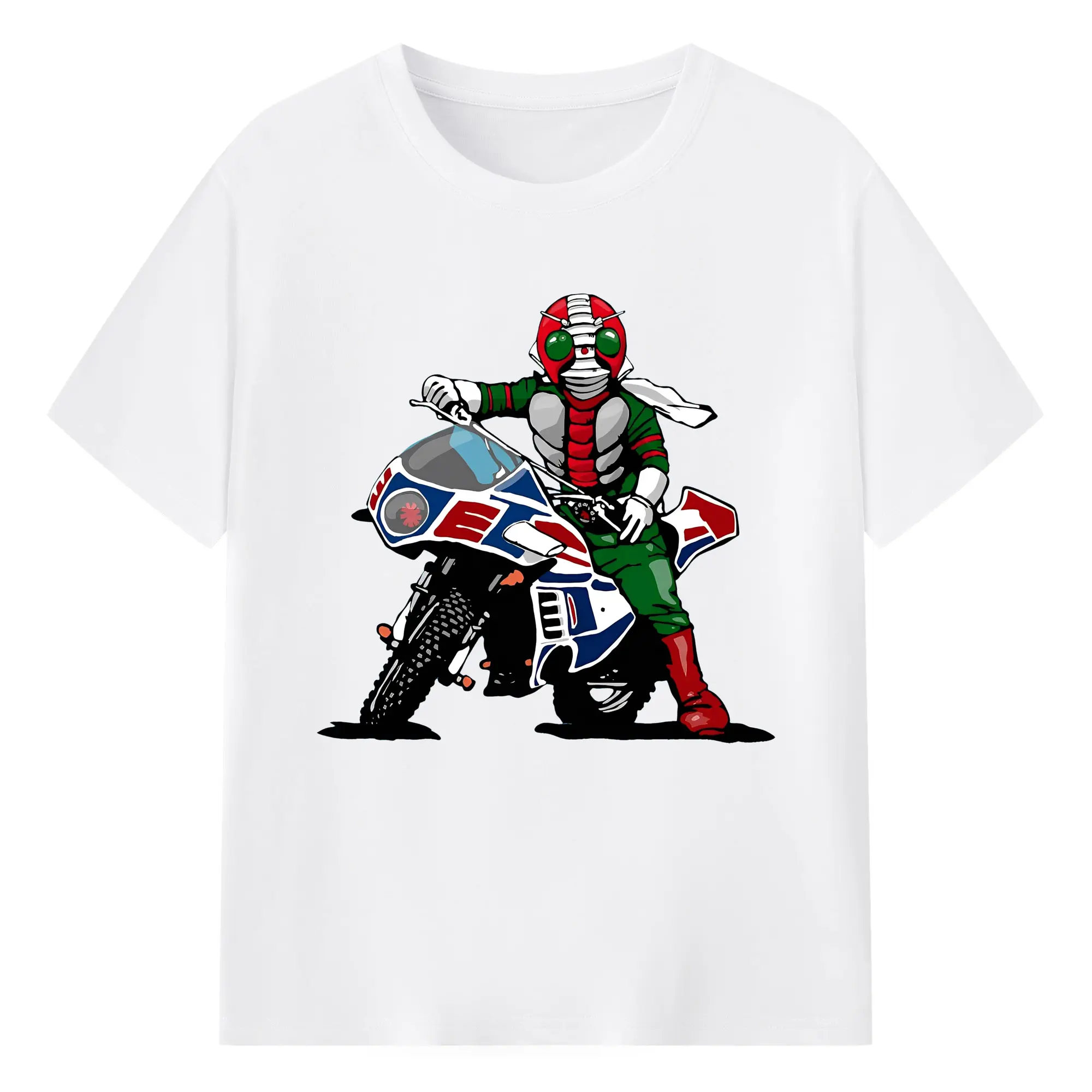 仮面ライダーV3 - 綿100％ 半袖Tシャツ ・ フロントプリント ・ 快適 通気性 ・ 日常使い 散歩 スポーツ用
