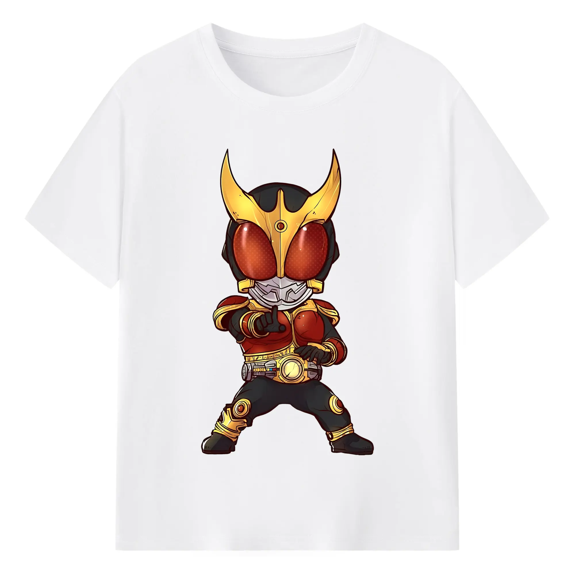 Kamen Rider Kuuga - 綿100％ 半袖Tシャツ ・ フロントプリント ・ 快適 通気性 ・ 日常使い 散歩 スポーツ用