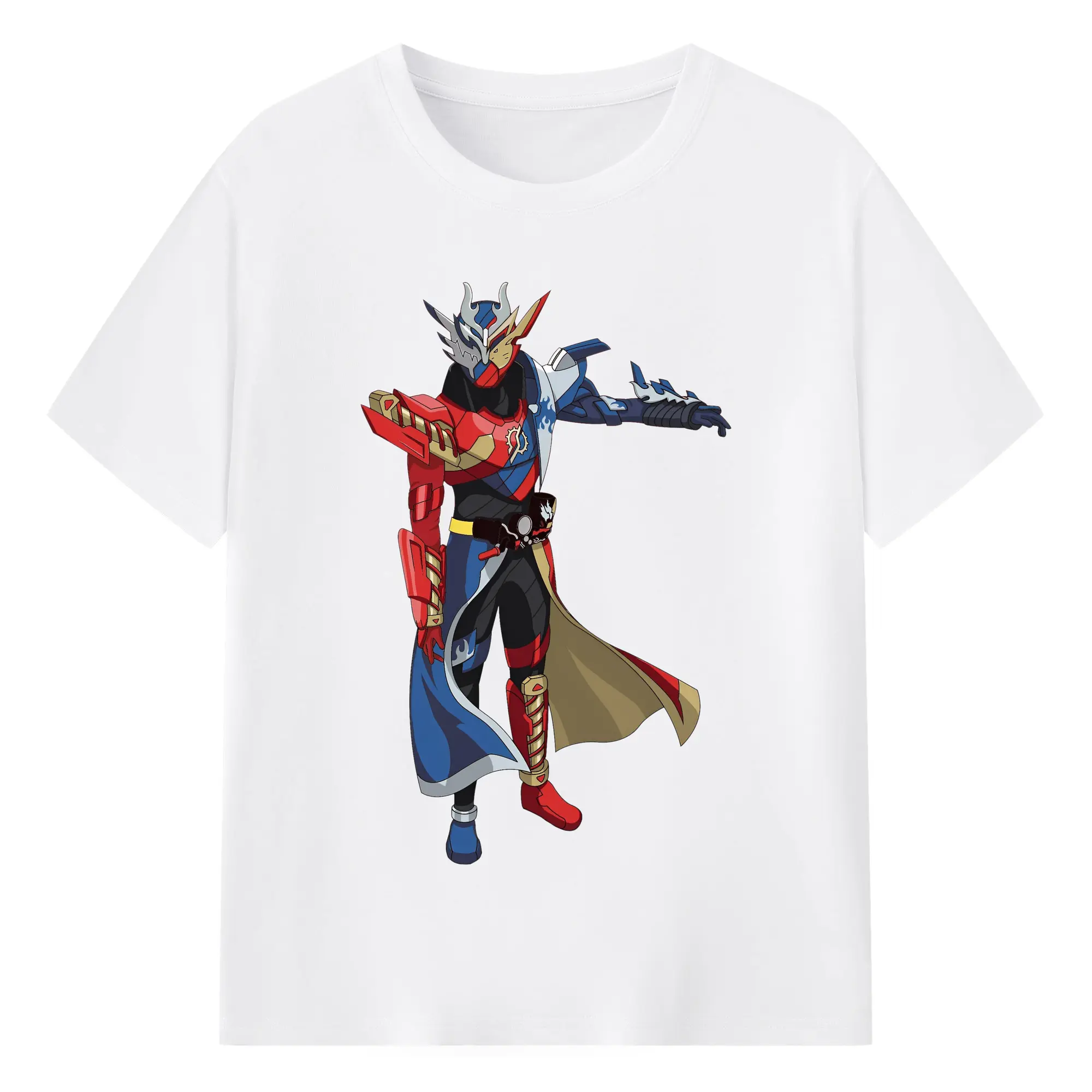 仮面ライダービルド必殺ポーズ - 綿100％ 半袖Tシャツ ・ フロントプリント ・ 快適 通気性 ・ 日常使い 散歩 スポーツ用
