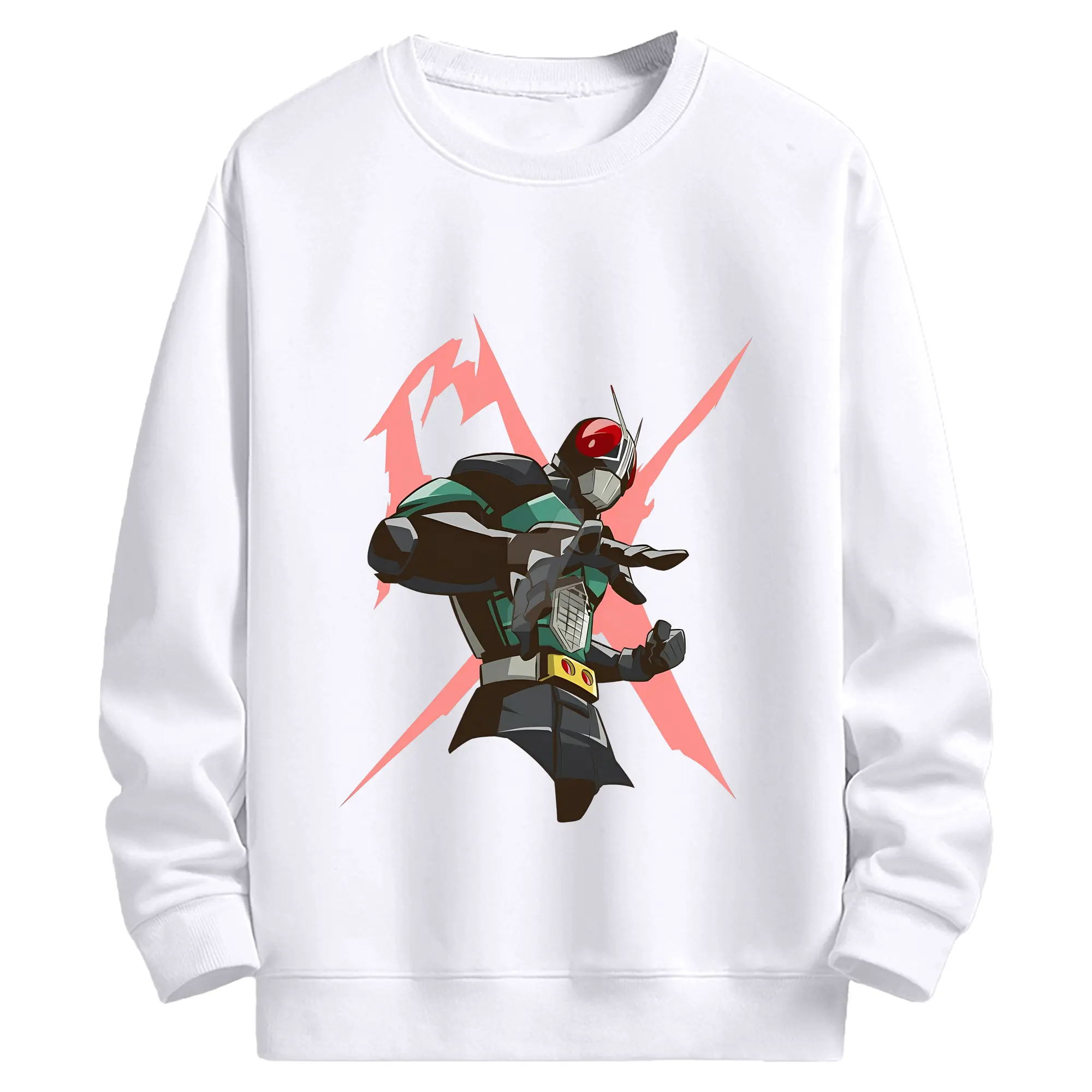 初代「仮面ライダー」 - 高品質 クルーネック スウェット ・ コットン59％ ポリエステル41％ ・ ユニセックス 長袖 トレーナー ・ カジュアル デイリー スポーツ 散歩用