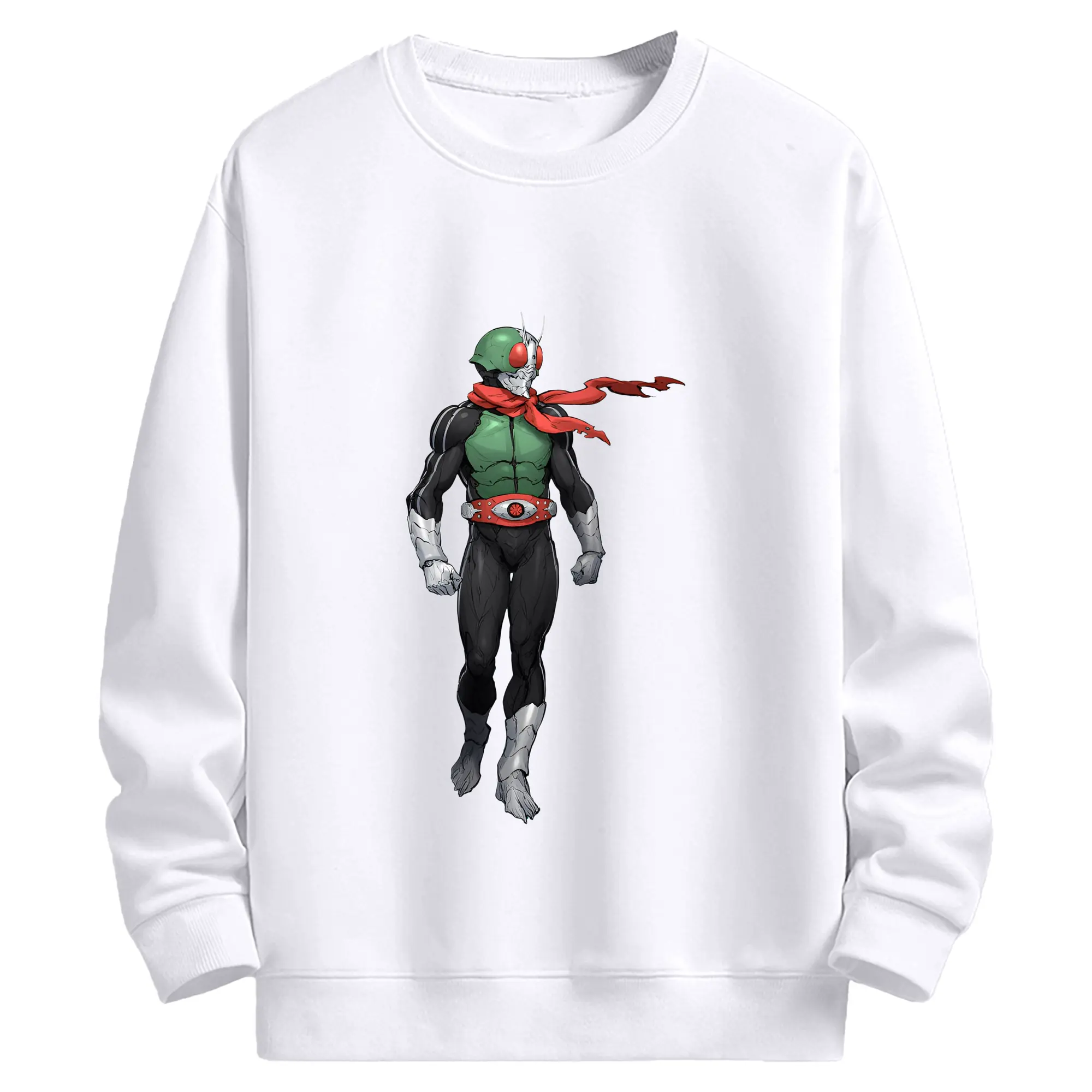 初代「仮面ライダー」／Kamen Rider 1 - 高品質 クルーネック スウェット ・ コットン59％ ポリエステル41％ ・ ユニセックス 長袖 トレーナー ・ カジュアル デイリー スポーツ 散歩用