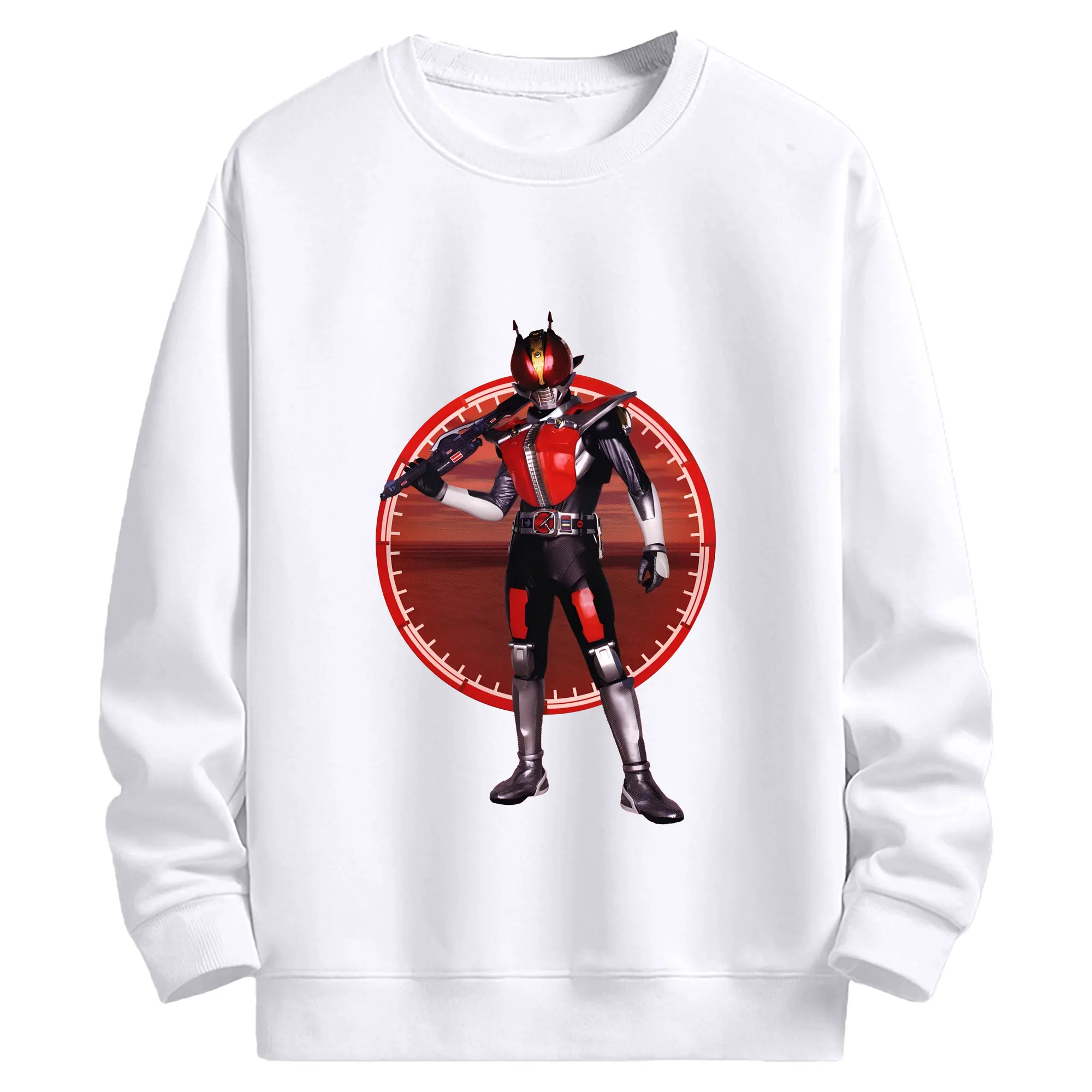 仮面ライダー電王 - 高品質 クルーネック スウェット ・ コットン59％ ポリエステル41％ ・ ユニセックス 長袖 トレーナー ・ カジュアル デイリー スポーツ 散歩用