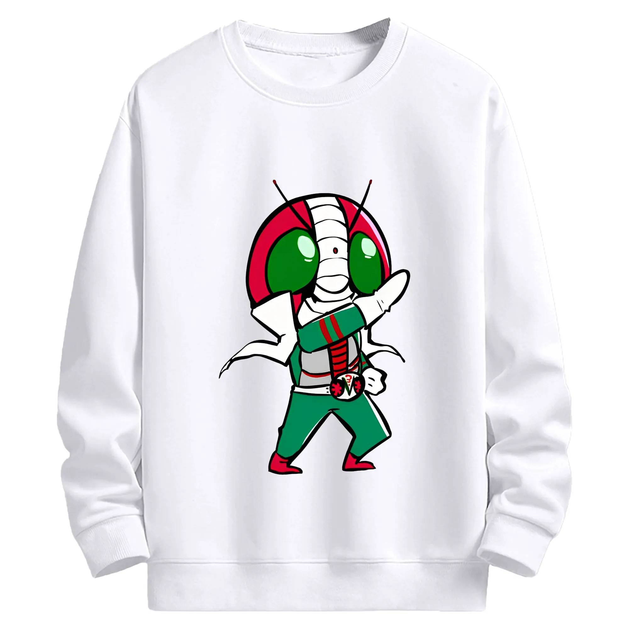 仮面ライダーV3 - 高品質 クルーネック スウェット ・ コットン59％ ポリエステル41％ ・ ユニセックス 長袖 トレーナー ・ カジュアル デイリー スポーツ 散歩用