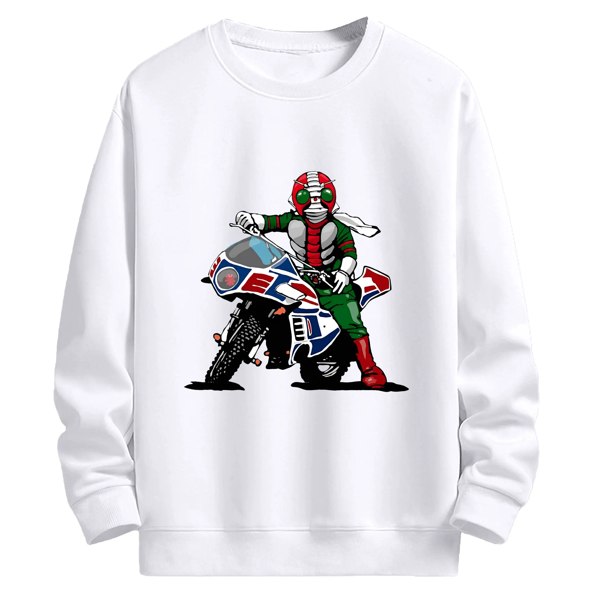 仮面ライダーV3 - 高品質 クルーネック スウェット ・ コットン59％ ポリエステル41％ ・ ユニセックス 長袖 トレーナー ・ カジュアル デイリー スポーツ 散歩用