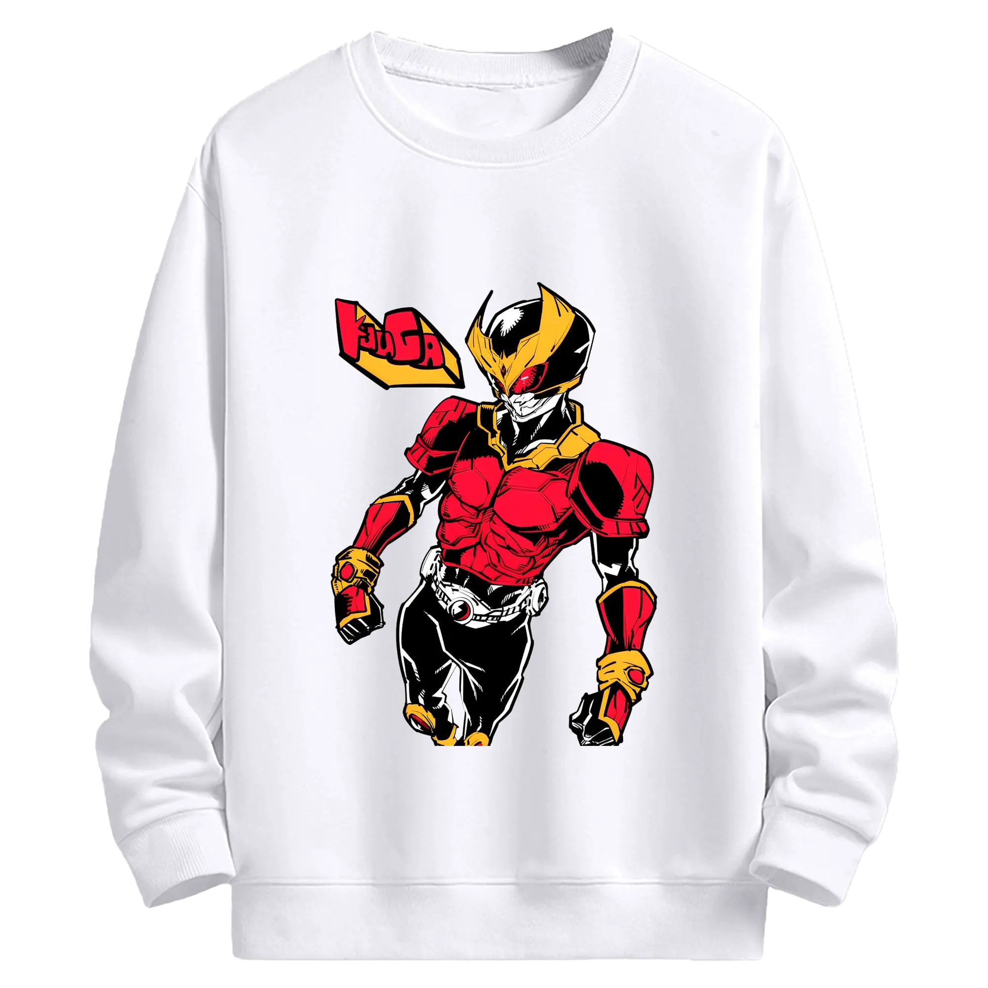 仮面ライダークウガKuuga - 高品質 クルーネック スウェット ・ コットン59％ ポリエステル41％ ・ ユニセックス 長袖 トレーナー ・ カジュアル デイリー スポーツ 散歩用