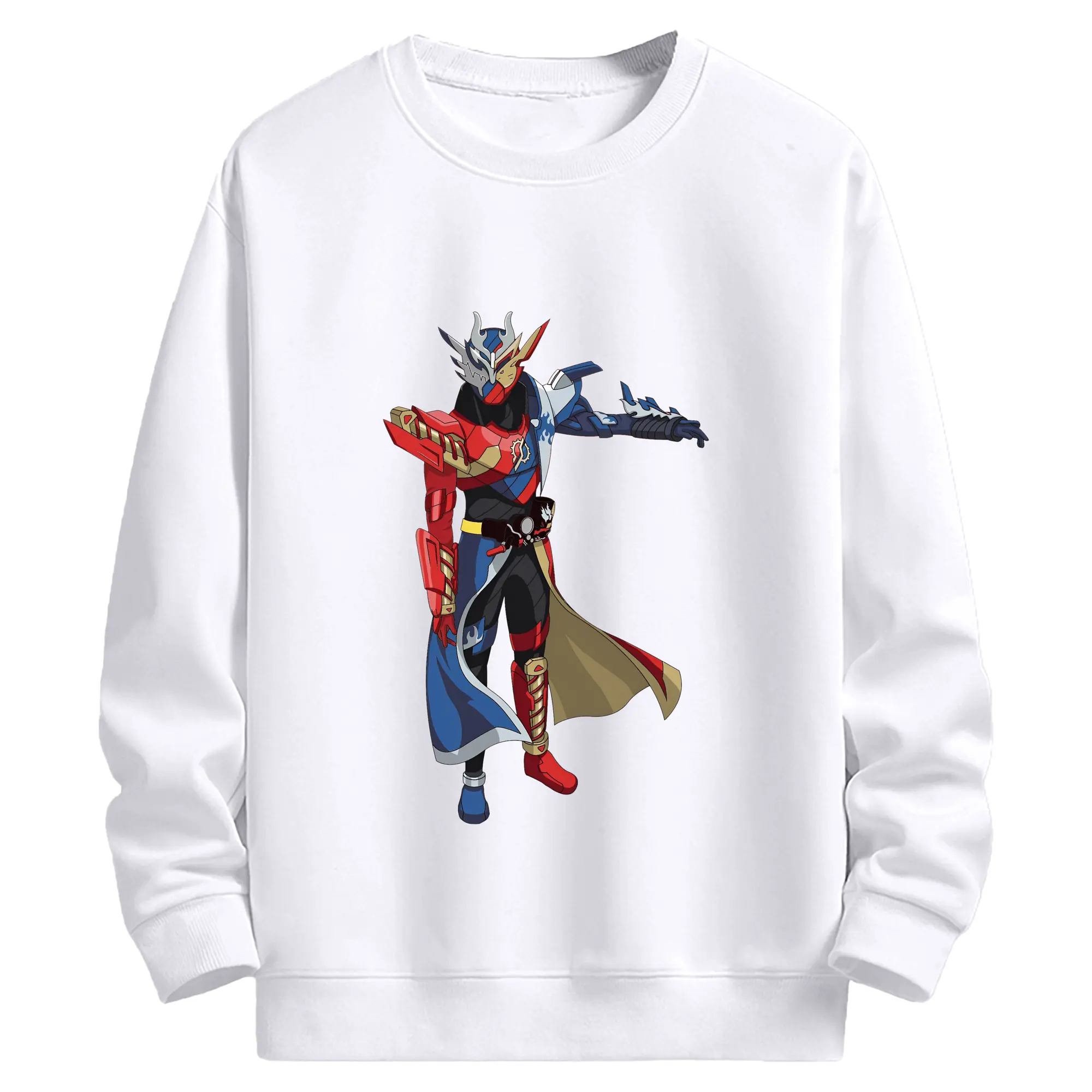 仮面ライダービルド必殺ポーズ - 高品質 クルーネック スウェット ・ コットン59％ ポリエステル41％ ・ ユニセックス 長袖 トレーナー ・ カジュアル デイリー スポーツ 散歩用
