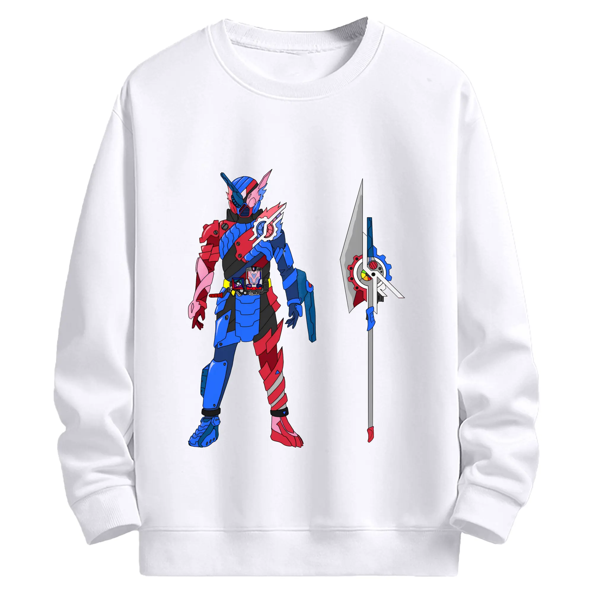 仮面ライダービルド最終フォーム グッズ - 高品質 クルーネック スウェット ・ コットン59％ ポリエステル41％ ・ ユニセックス 長袖 トレーナー ・ カジュアル デイリー スポーツ 散歩用