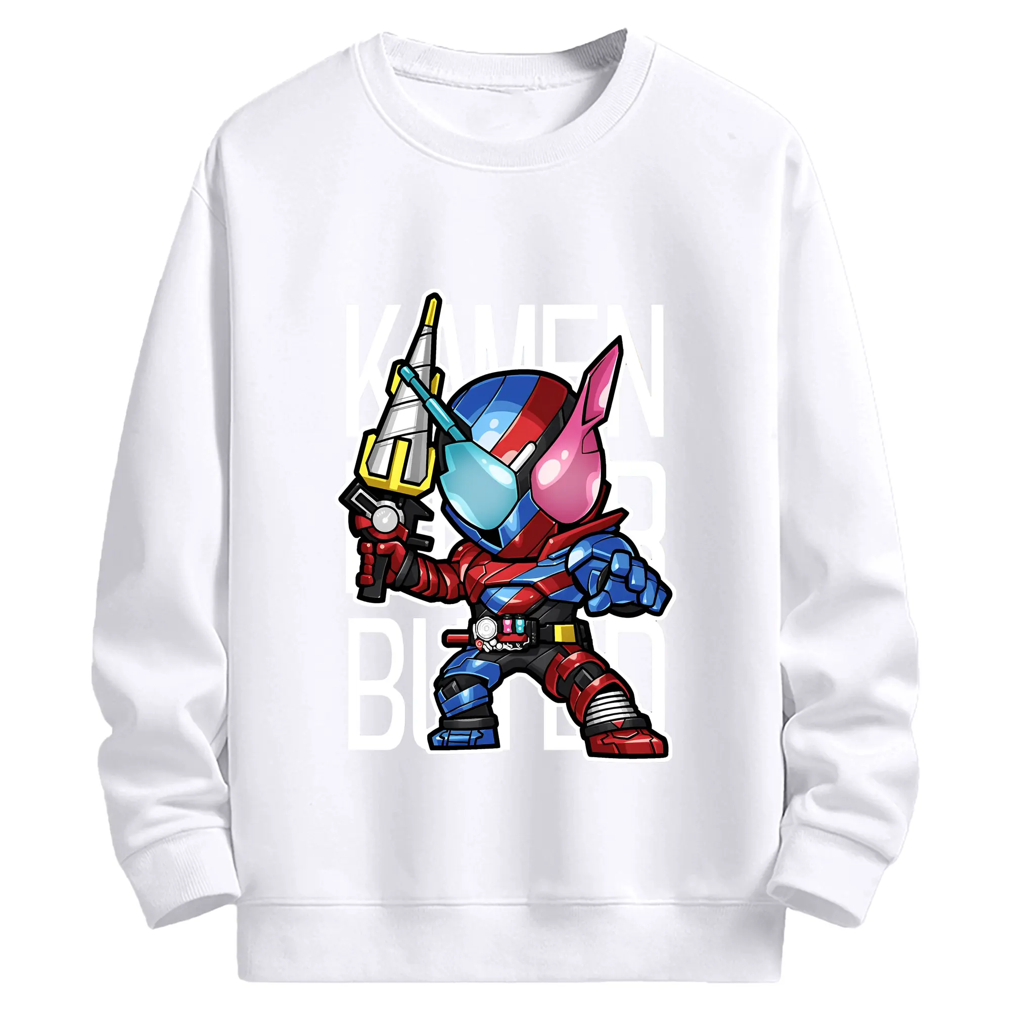 仮面ライダービルドアニメ - 高品質 クルーネック スウェット ・ コットン59％ ポリエステル41％ ・ ユニセックス 長袖 トレーナー ・ カジュアル デイリー スポーツ 散歩用