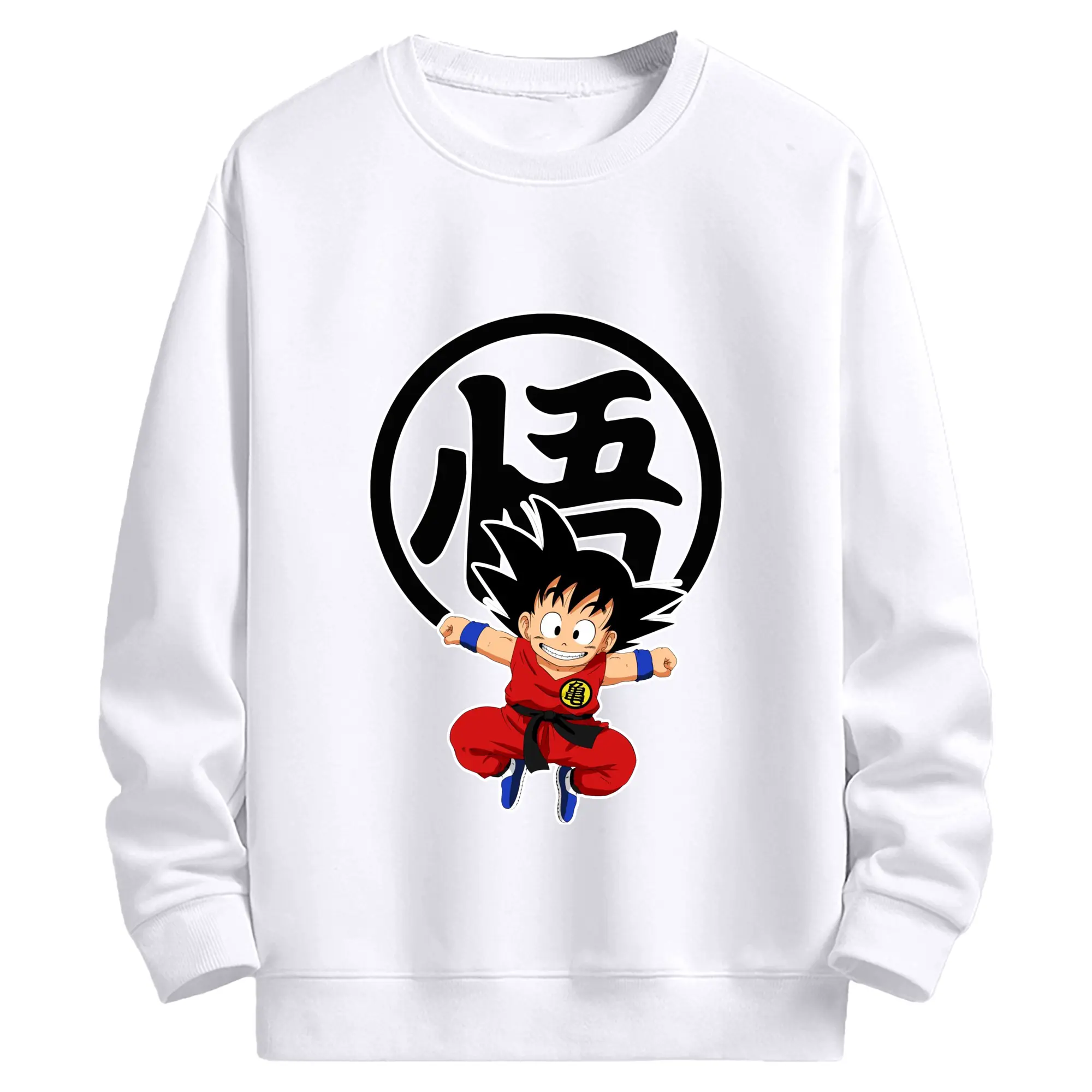孫悟空 ベーシックスタイル - 高品質 クルーネック スウェット ・ コットン59％ ポリエステル41％ ・ ユニセックス 長袖 トレーナー ・ カジュアル デイリー スポーツ 散歩用