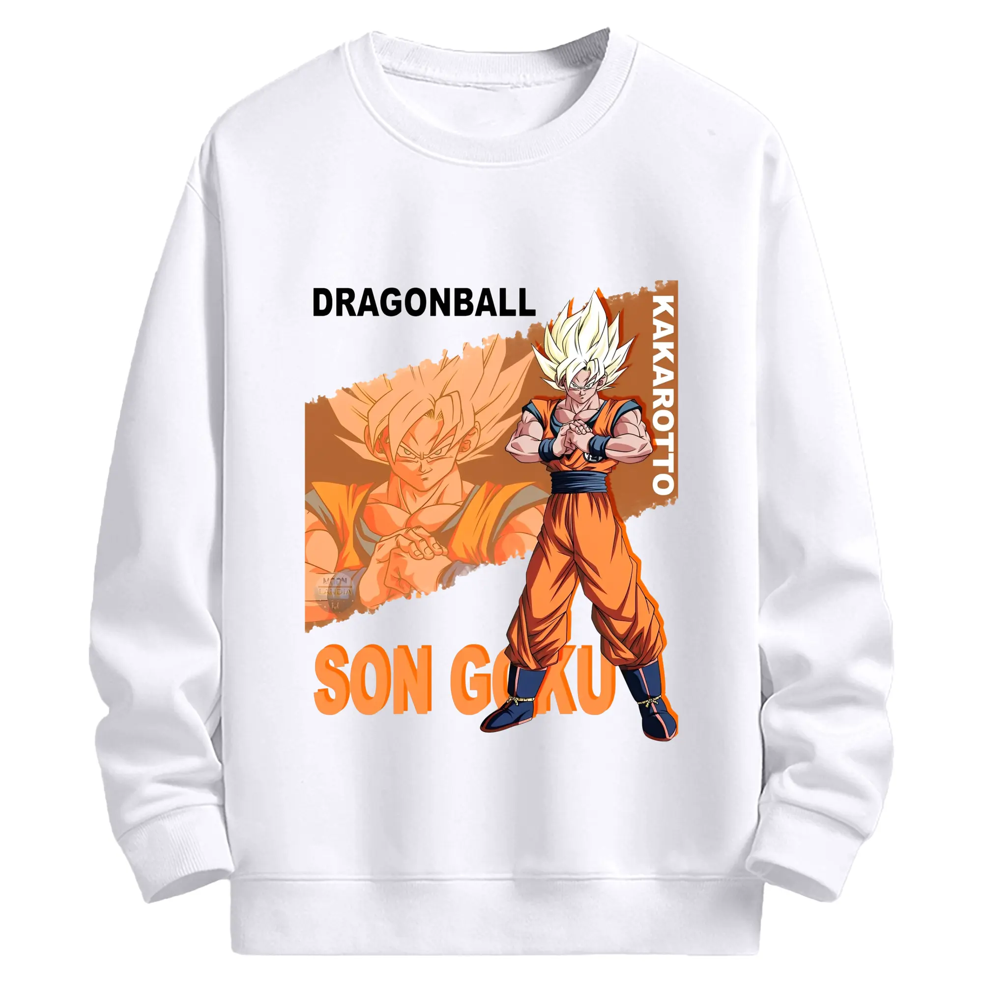 2025新作 ドラゴンボール 悟空 クールデザイン - 高品質 クルーネック スウェット ・ コットン59％ ポリエステル41％ ・ ユニセックス 長袖 トレーナー ・ カジュアル デイリー スポーツ 散歩用