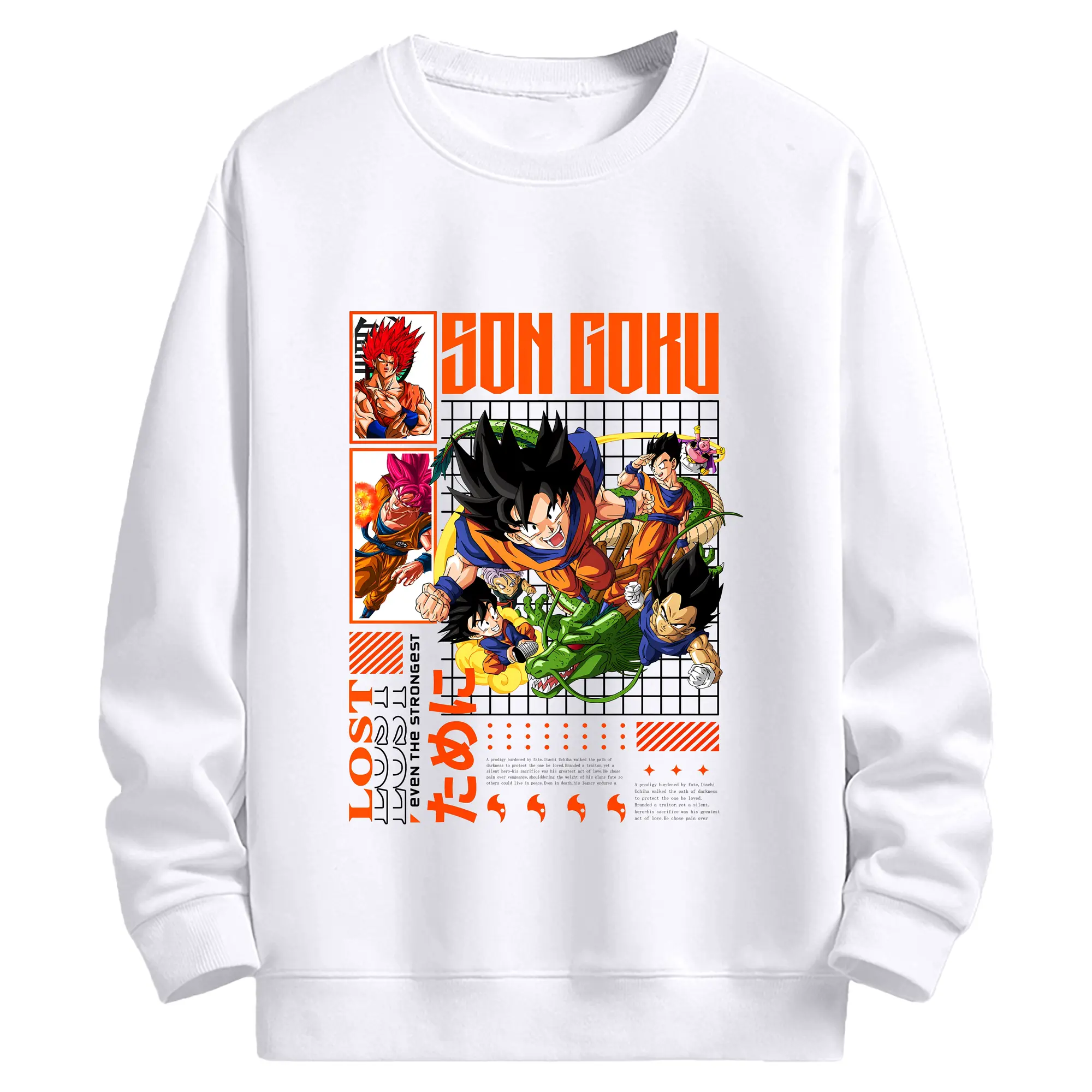 鳥山明 ドラゴンボール 戦士リーダー悟空 限定 - 高品質 クルーネック スウェット ・ コットン59％ ポリエステル41％ ・ ユニセックス 長袖 トレーナー ・ カジュアル デイリー スポーツ 散歩用