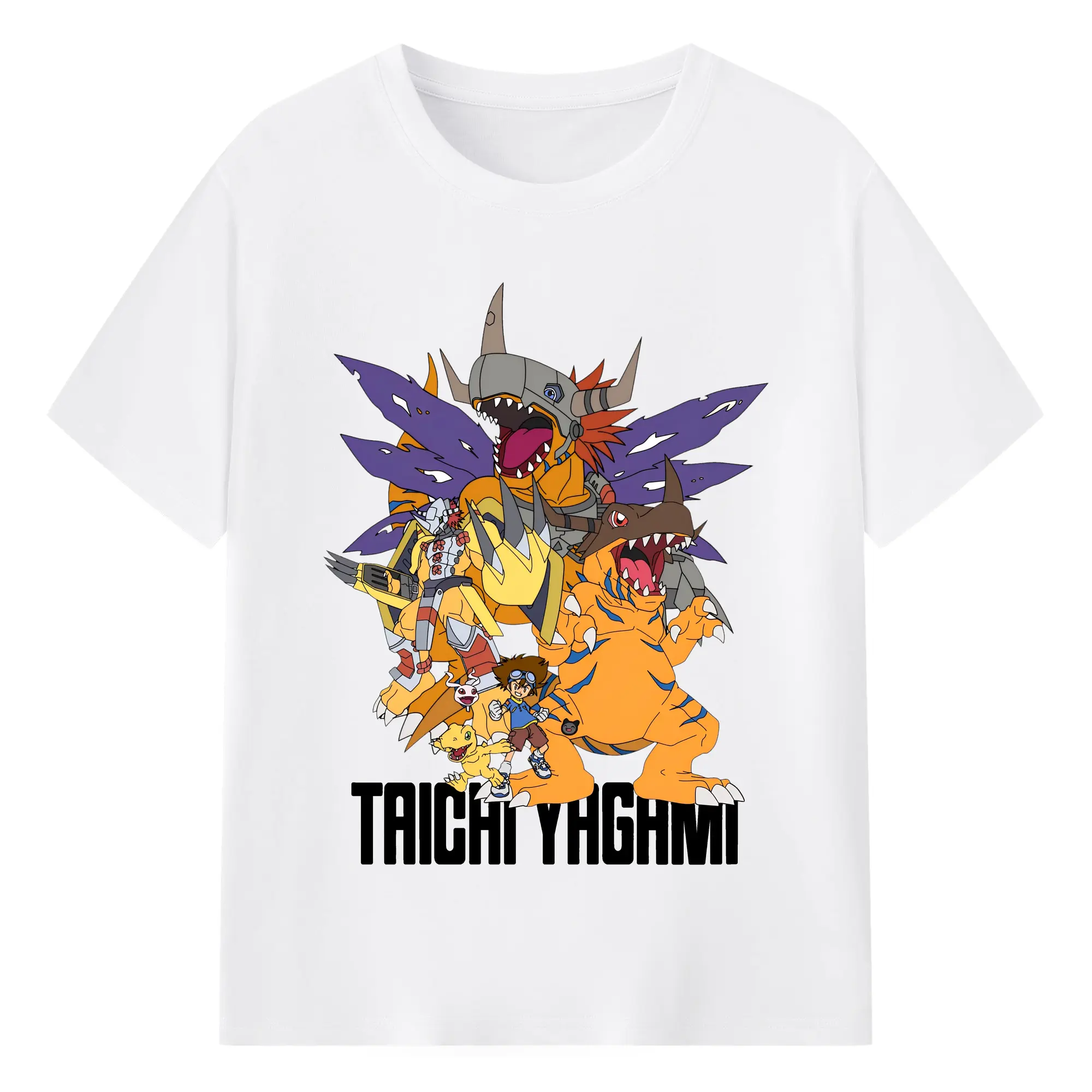 デジモン 人気キャラクター 限定 - 綿100％ 半袖Tシャツ ・ フロントプリント ・ 快適 通気性 ・ 日常使い 散歩 スポーツ用