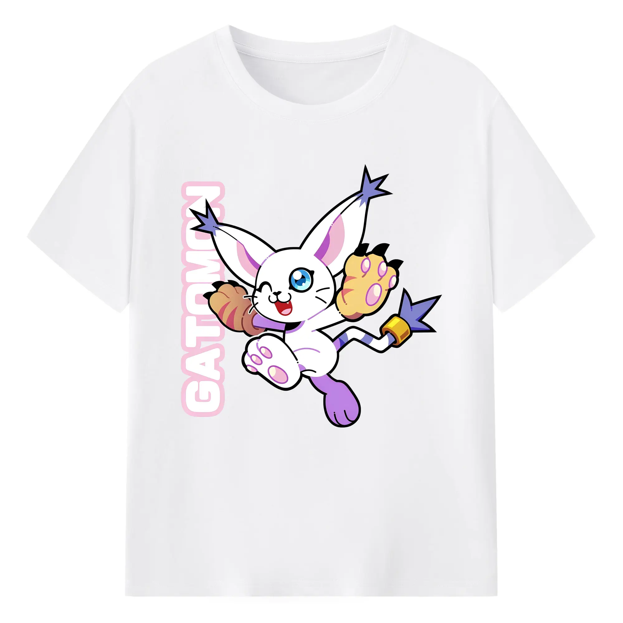 デジモンアドベンチャーテイルモン - 綿100％ 半袖Tシャツ ・ フロントプリント ・ 快適 通気性 ・ 日常使い 散歩 スポーツ用