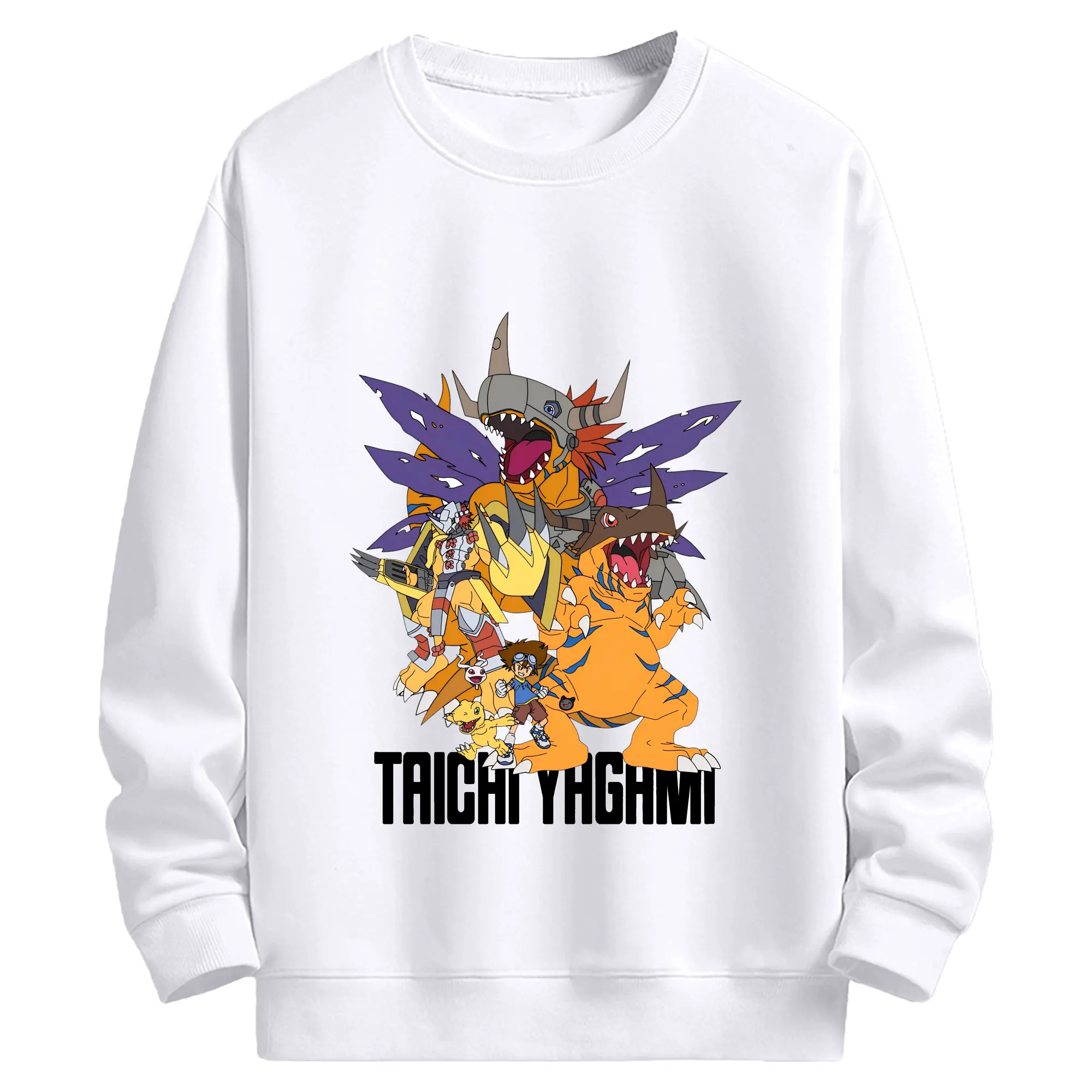 デジモン 人気キャラクター 限定 - 高品質 クルーネック スウェット ・ コットン59％ ポリエステル41％ ・ ユニセックス 長袖 トレーナー ・ カジュアル デイリー スポーツ 散歩用