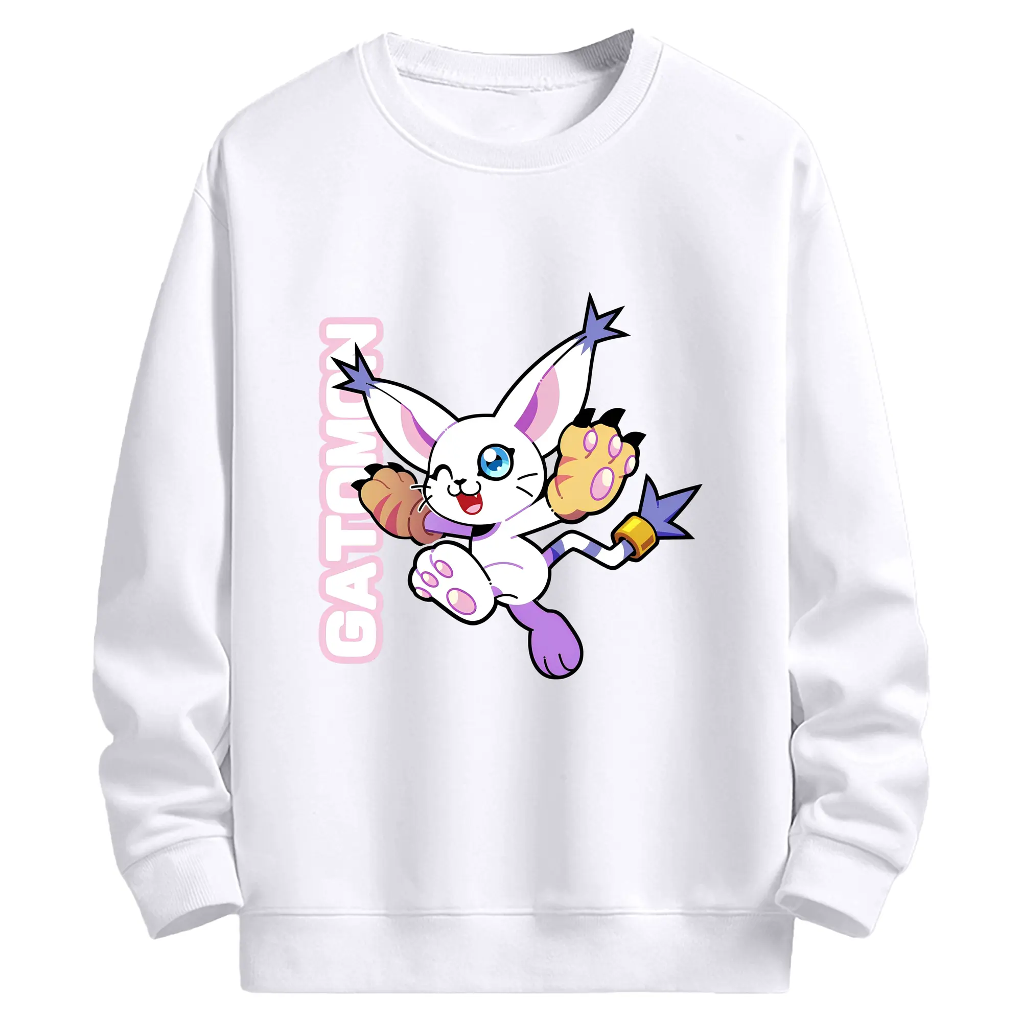 デジモンアドベンチャーテイルモン - 高品質 クルーネック スウェット ・ コットン59％ ポリエステル41％ ・ ユニセックス 長袖 トレーナー ・ カジュアル デイリー スポーツ 散歩用