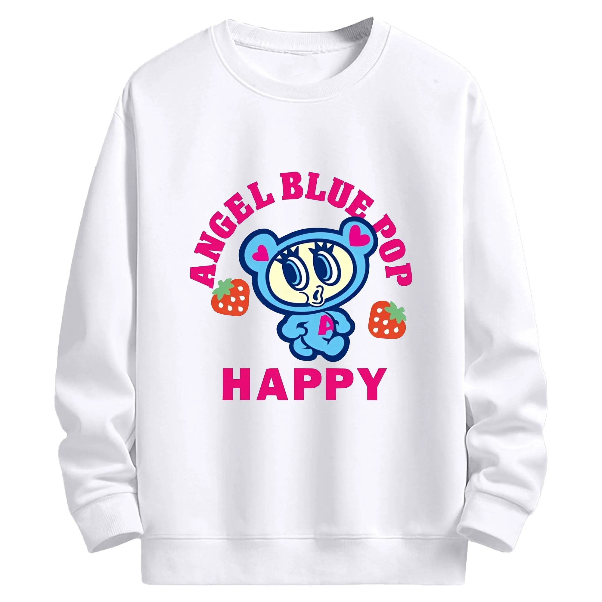 ハッピーストロベリーエンジェルブルーナカムラ君 - 高品質 クルーネック スウェット ・ コットン59％ ポリエステル41％ ・ ユニセックス 長袖 トレーナー ・ カジュアル デイリー スポーツ 散歩用