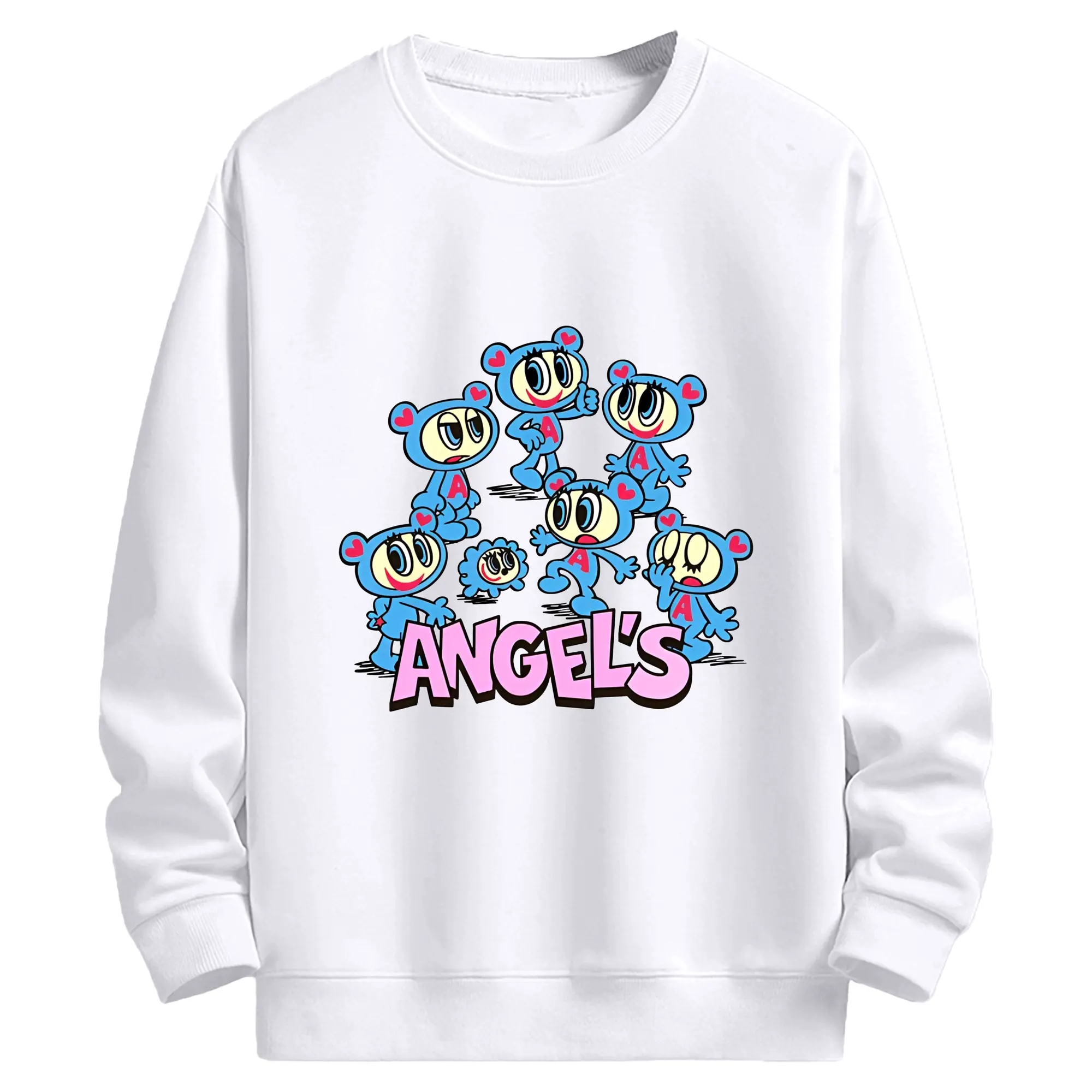 【限定】エンジェルブルーナカムラ君 - 高品質 クルーネック スウェット ・ コットン59％ ポリエステル41％ ・ ユニセックス 長袖 トレーナー ・ カジュアル デイリー スポーツ 散歩用