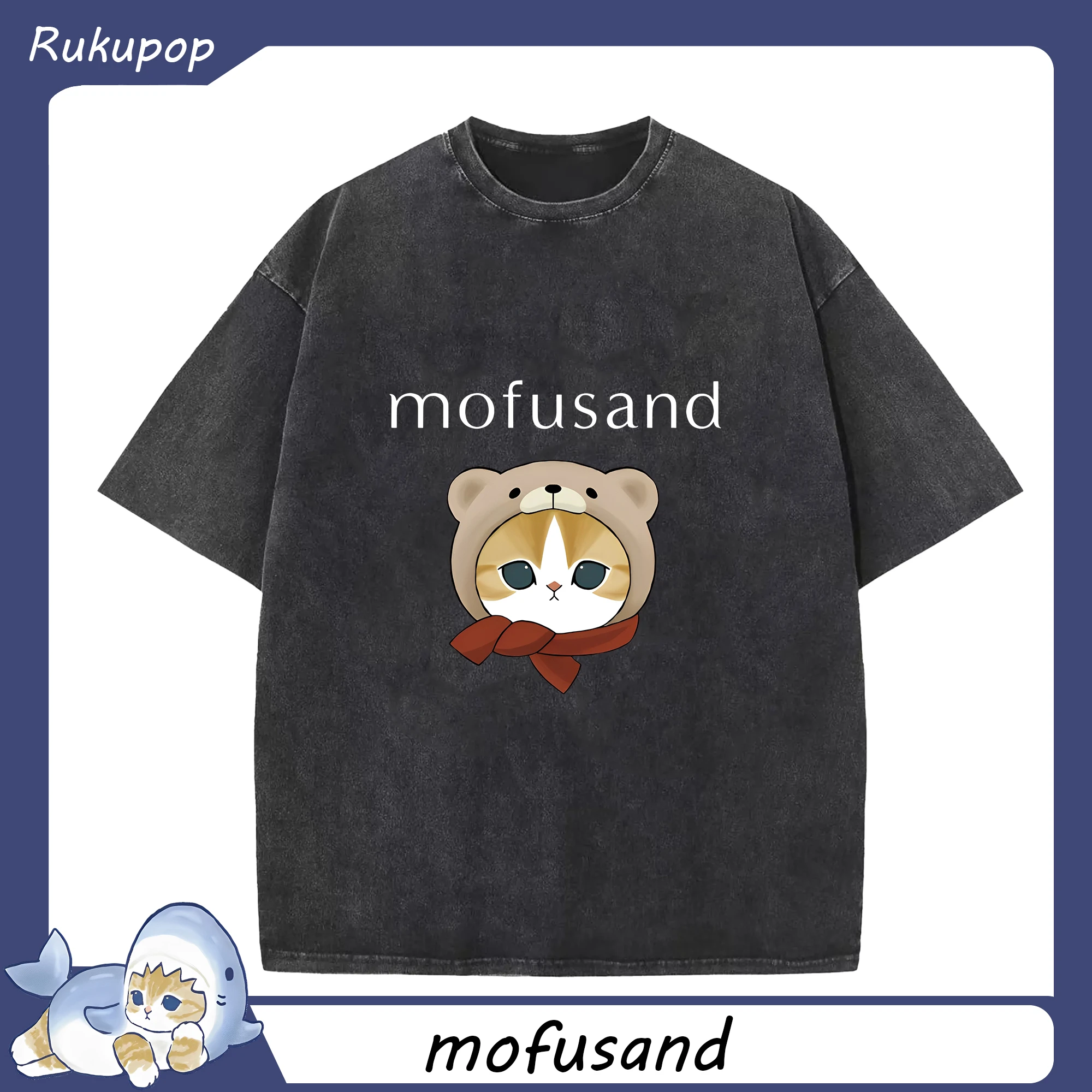 もふもふmofusand人気のテディ - 綿100％ ヴィンテージ風 半袖Tシャツ ・ フロントプリント ・ 柔らか肌触り ・ 通気性 快適 ・ スポーツ カジュアル 外出用