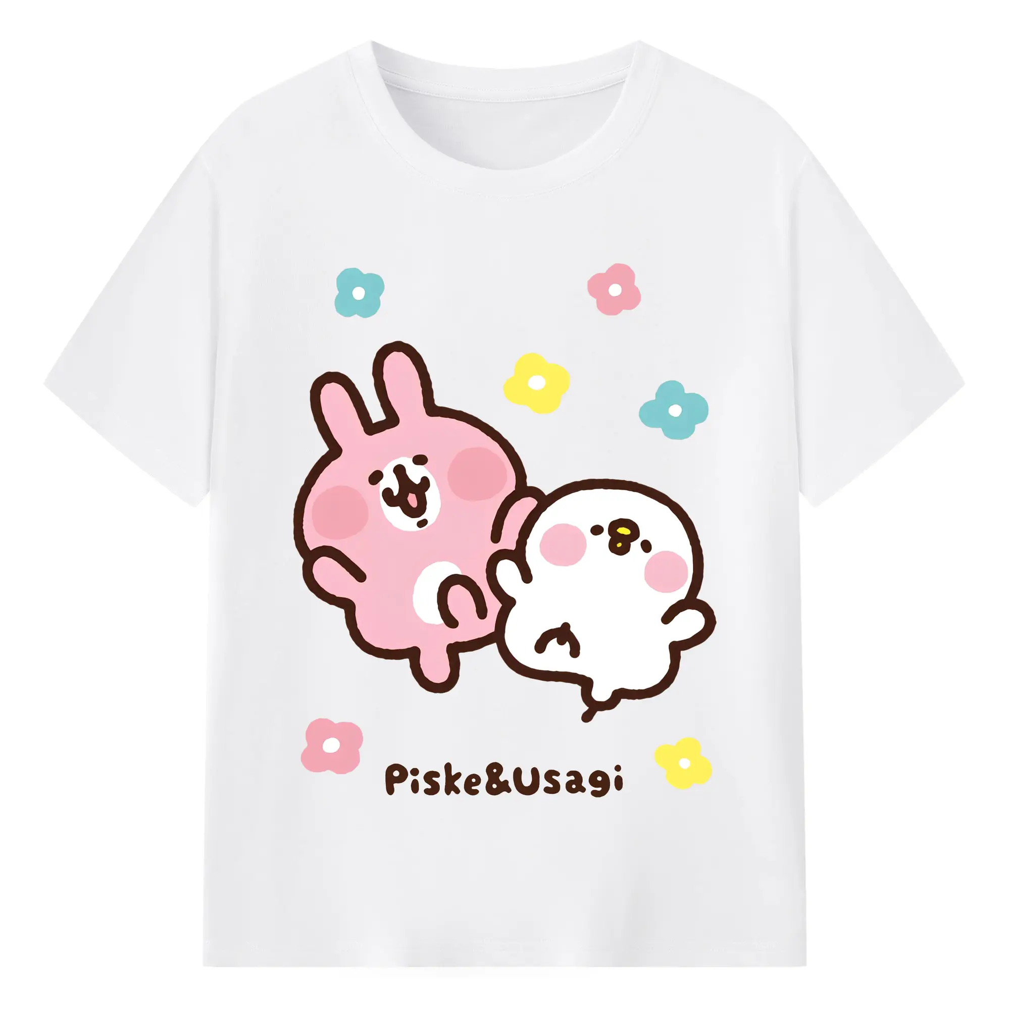 【カナヘイの小動物】 - 綿100％ 半袖Tシャツ ・ フロントプリント ・ 快適 通気性 ・ 日常使い 散歩 スポーツ用