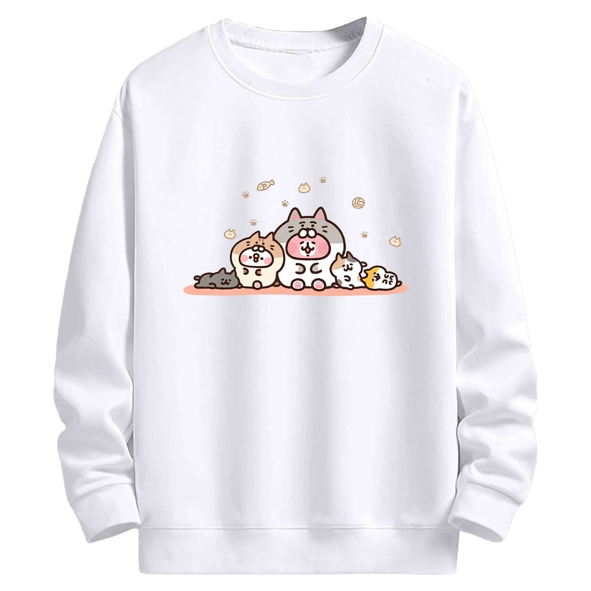 カナヘイの小動物のんびり猫 - 高品質 クルーネック スウェット ・ コットン59％ ポリエステル41％ ・ ユニセックス 長袖 トレーナー ・ カジュアル デイリー スポーツ 散歩用
