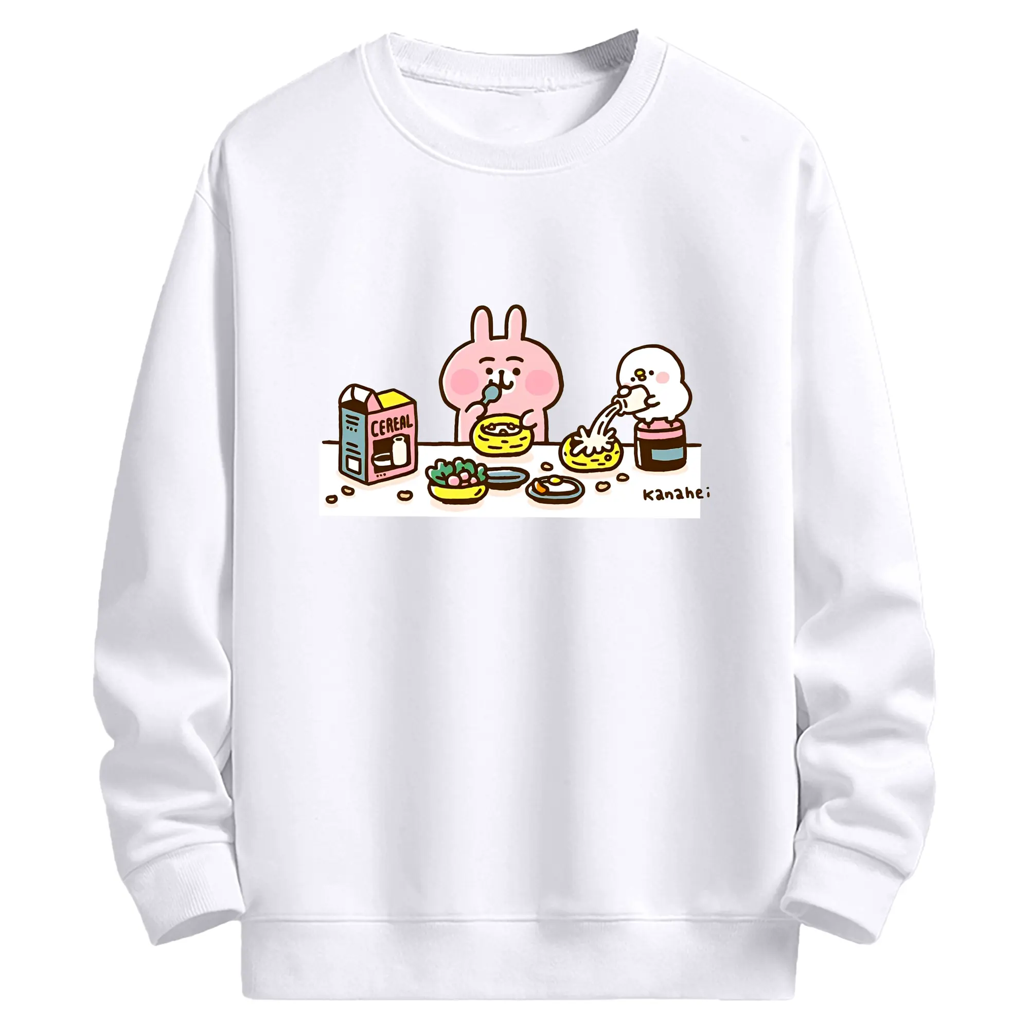 【カナヘイの小動物】デザートプリント - 高品質 クルーネック スウェット ・ コットン59％ ポリエステル41％ ・ ユニセックス 長袖 トレーナー ・ カジュアル デイリー スポーツ 散歩用