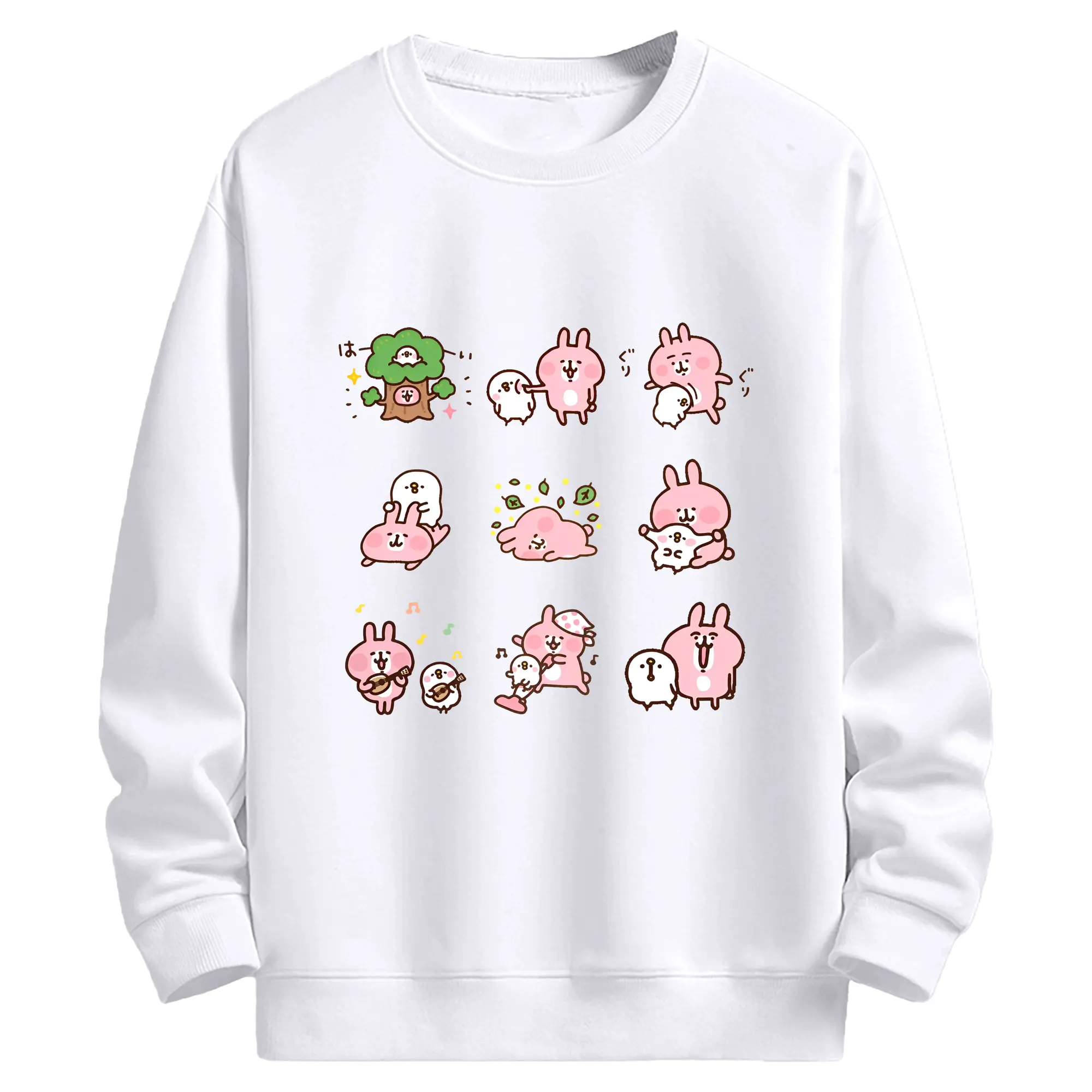 カナヘイの小動物かわいい仕草いっぱい - 高品質 クルーネック スウェット ・ コットン59％ ポリエステル41％ ・ ユニセックス 長袖 トレーナー ・ カジュアル デイリー スポーツ 散歩用