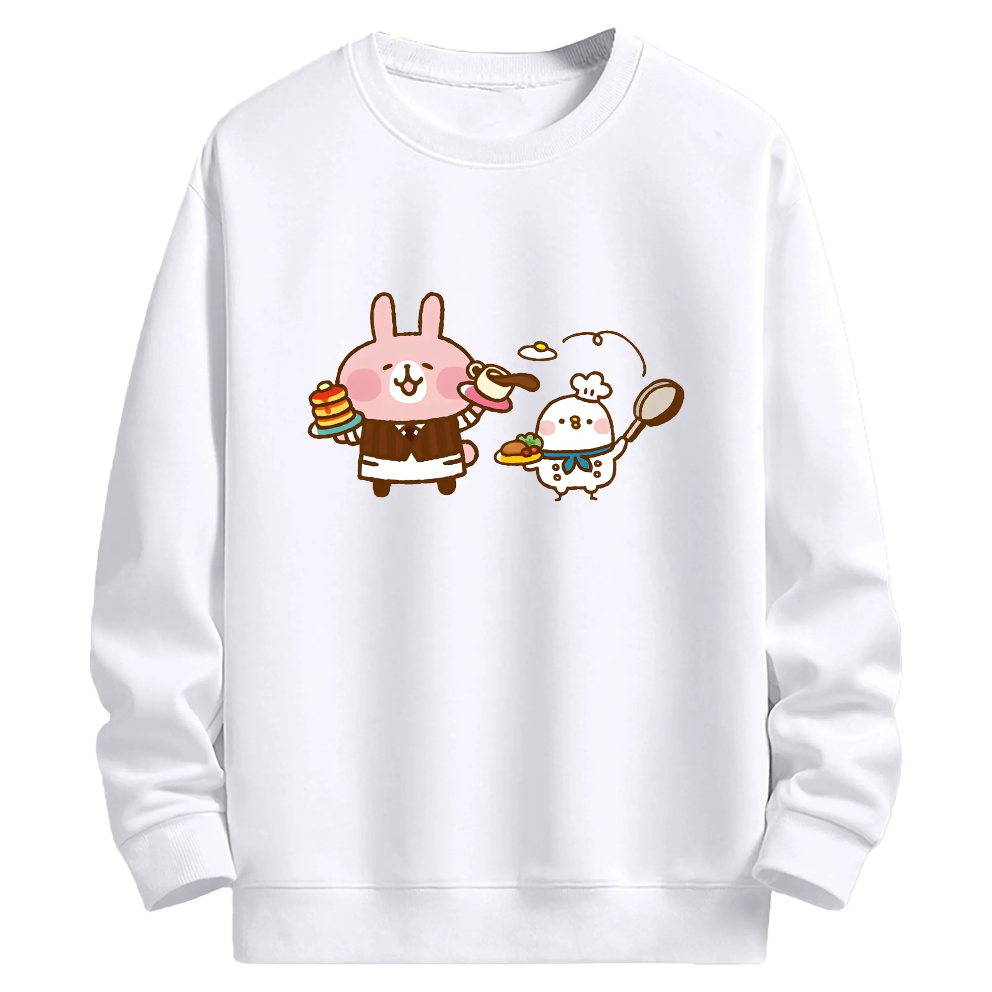 カナヘイのゆるっとカフェ - 高品質 クルーネック スウェット ・ コットン59％ ポリエステル41％ ・ ユニセックス 長袖 トレーナー ・ カジュアル デイリー スポーツ 散歩用