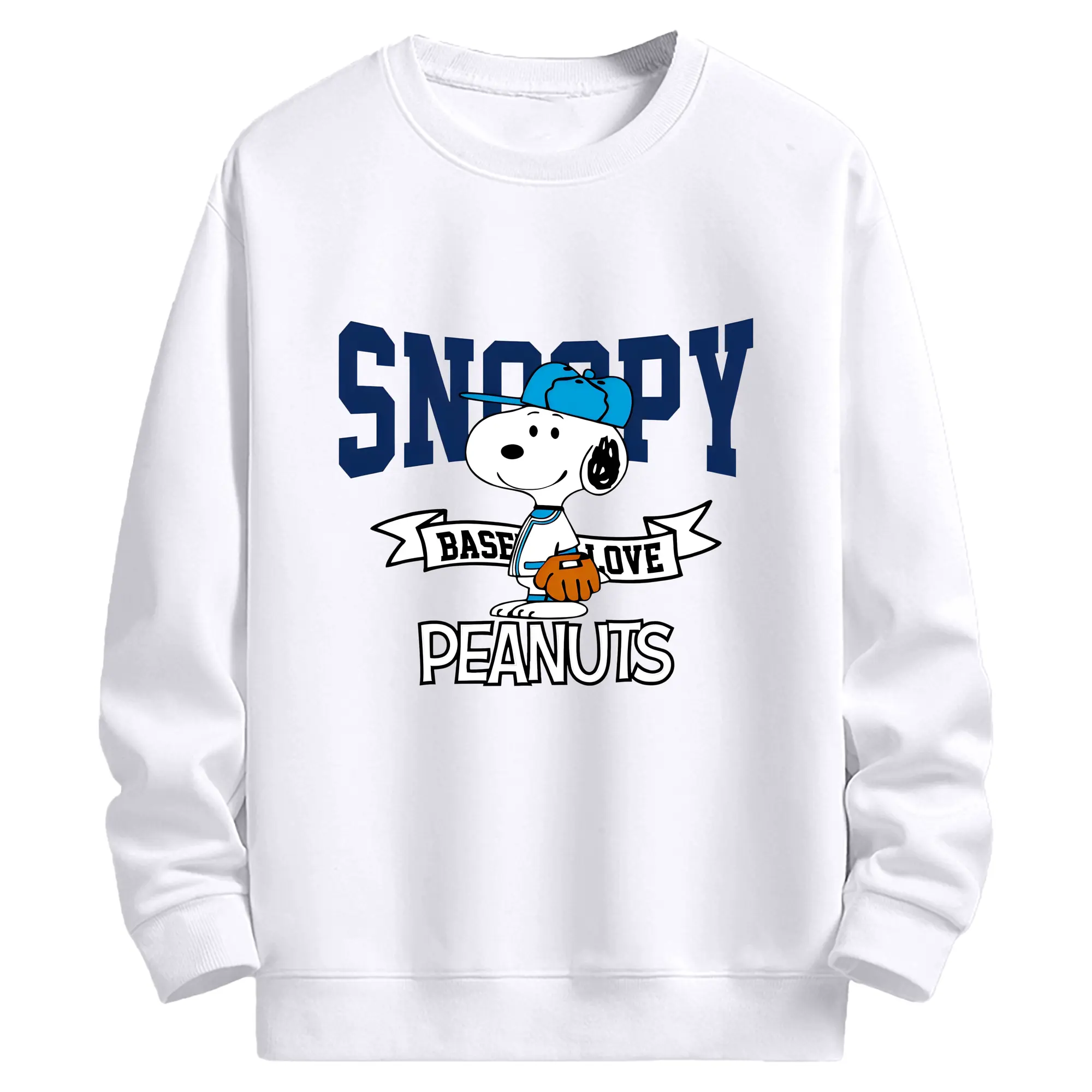 ベスト野球選手 スヌーピー カートゥーン - 高品質 クルーネック スウェット ・ コットン59％ ポリエステル41％ ・ ユニセックス 長袖 トレーナー ・ カジュアル デイリー スポーツ 散歩用